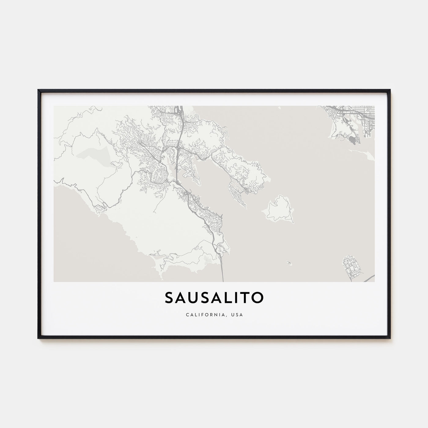 Sausalito Map Landscape Poster