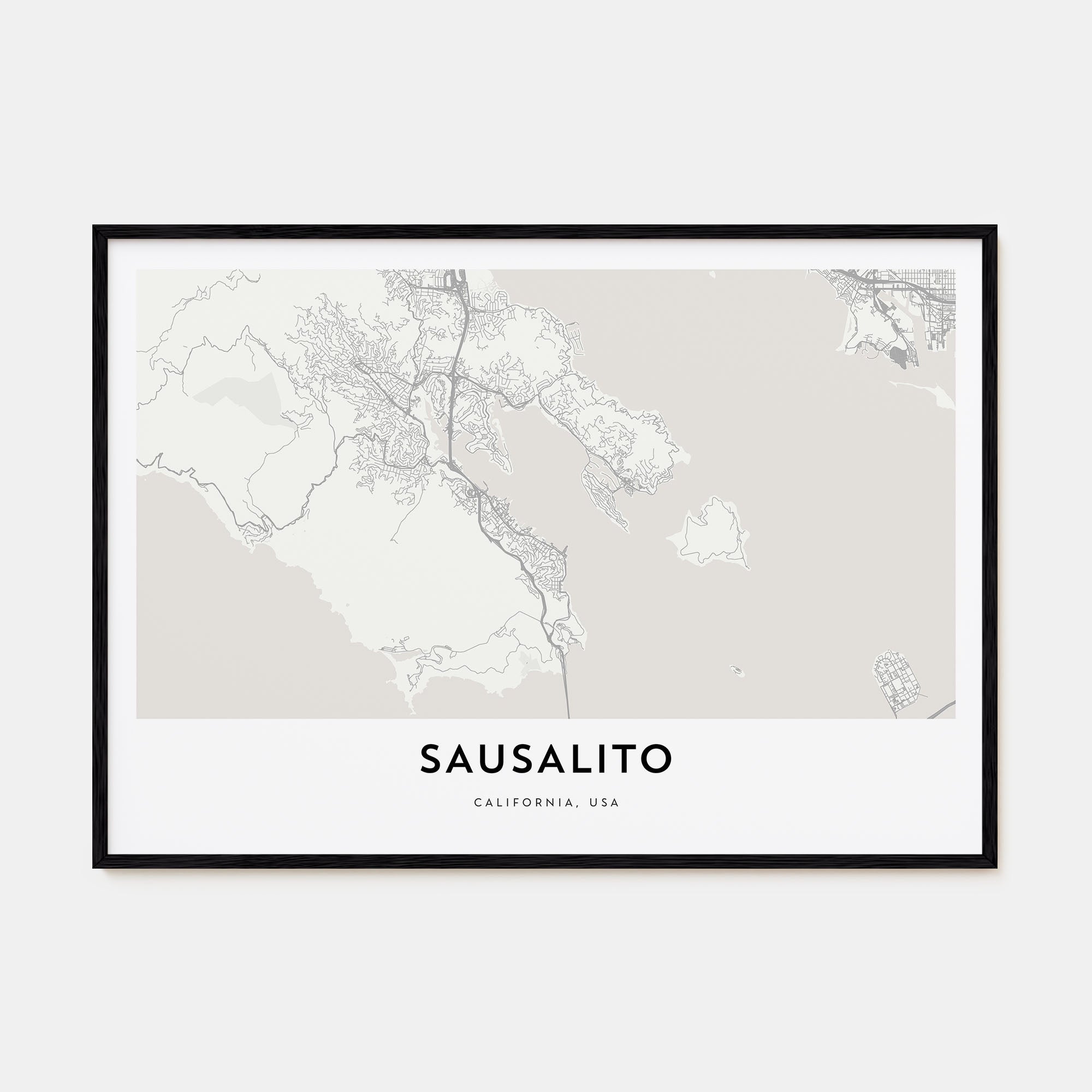 Sausalito Map Landscape Poster