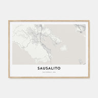 Sausalito Map Landscape Poster