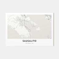 Sausalito Map Landscape Poster