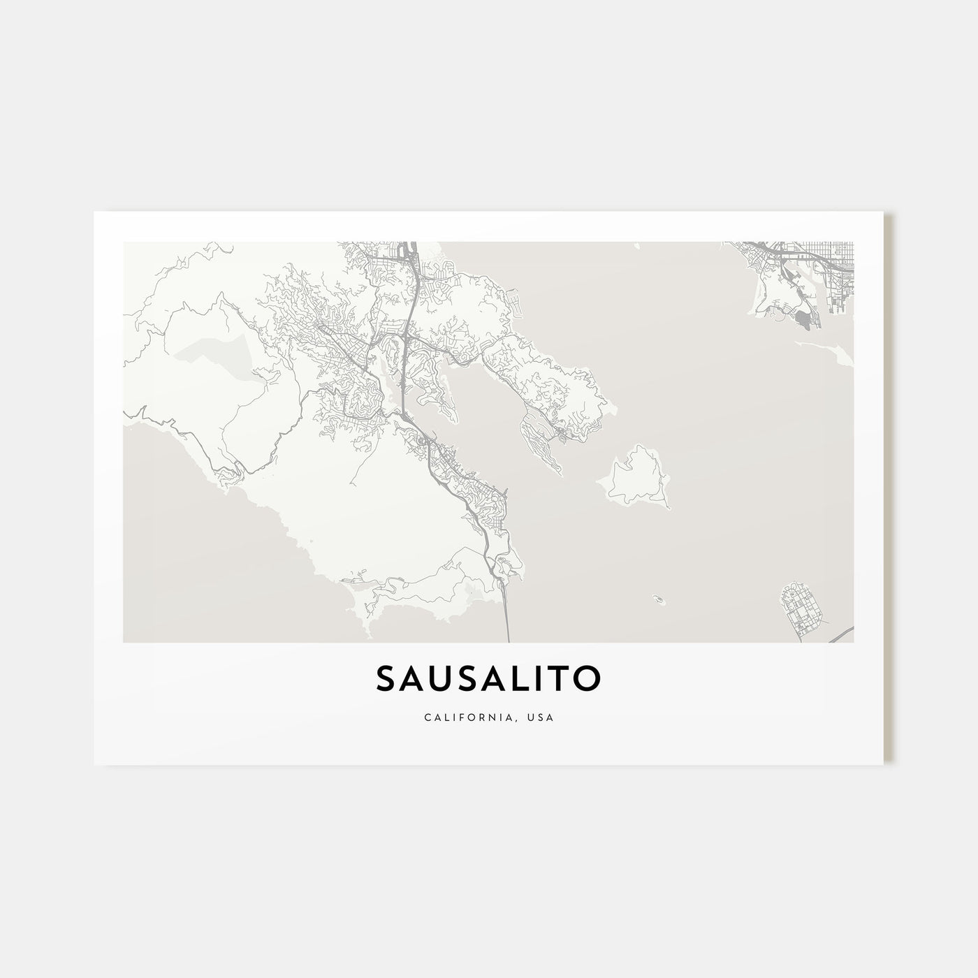 Sausalito Map Landscape Poster