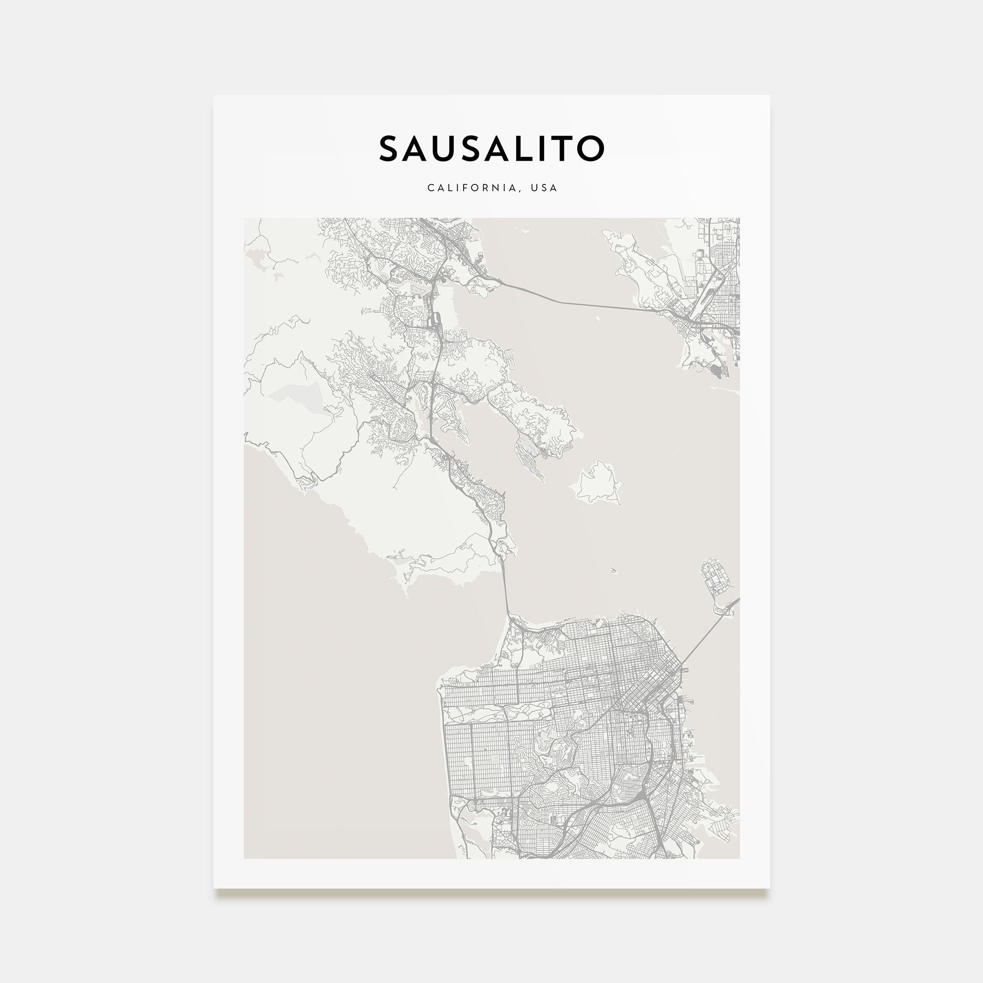 Sausalito Map Portrait Poster