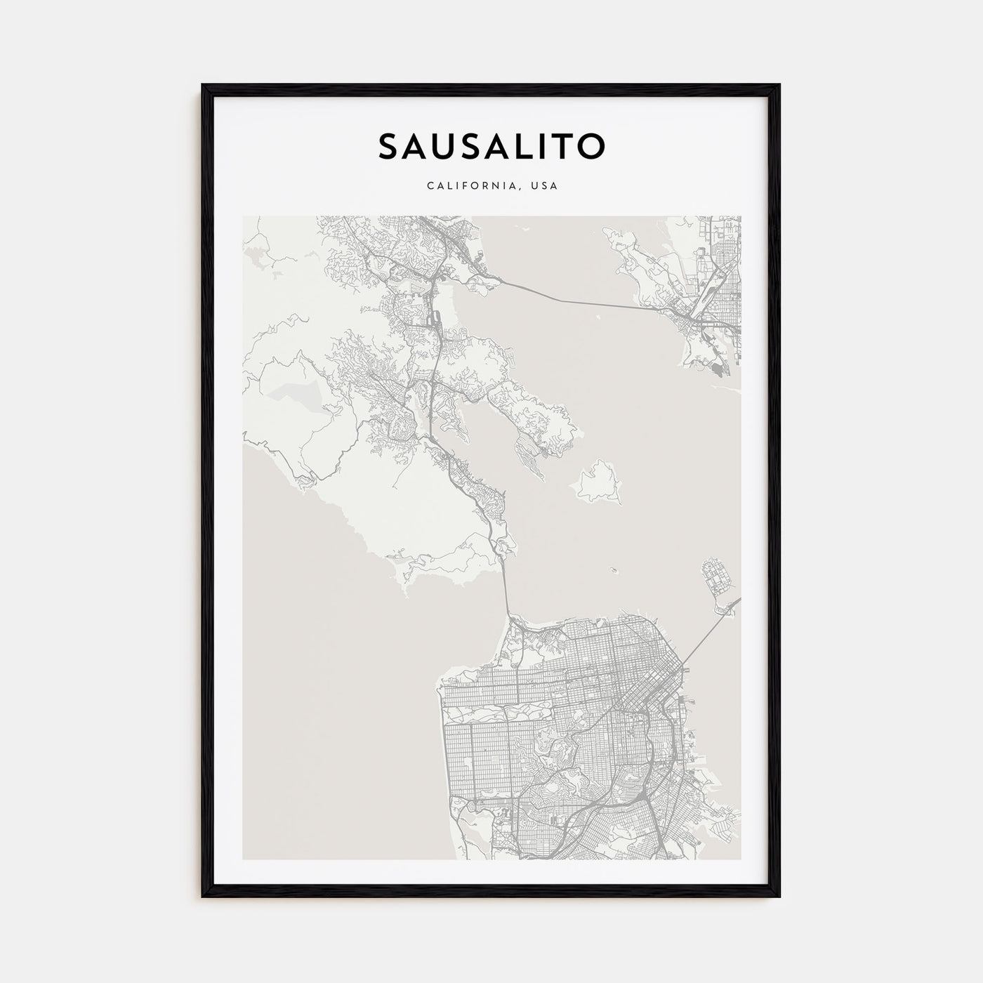 Sausalito Map Portrait Poster