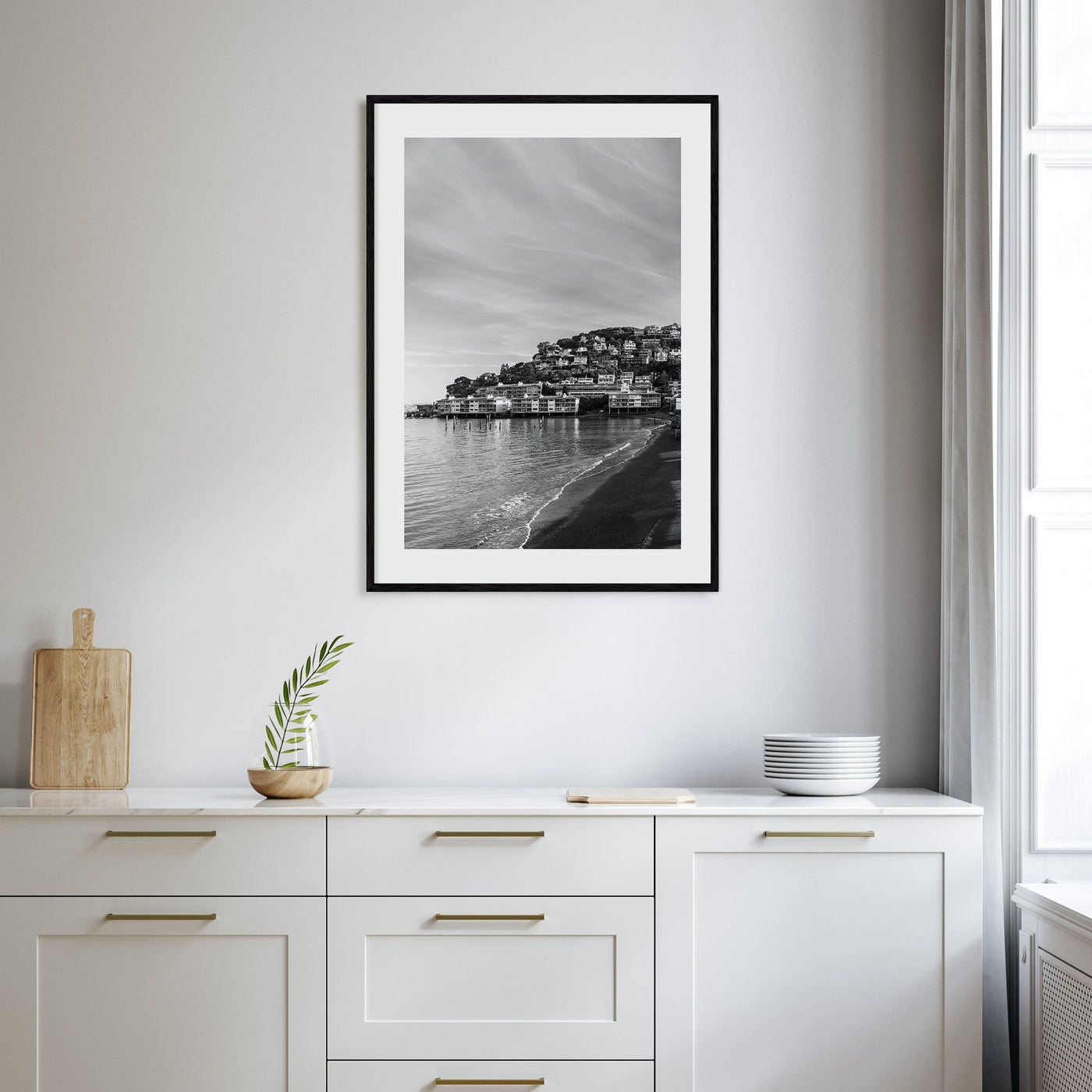 Sausalito Photo B&W Poster