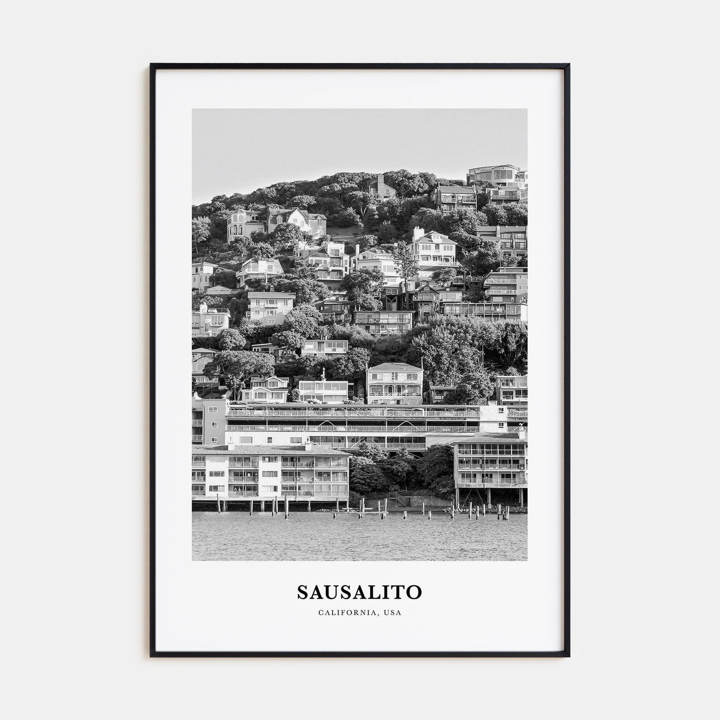 Sausalito Portrait B&W Poster