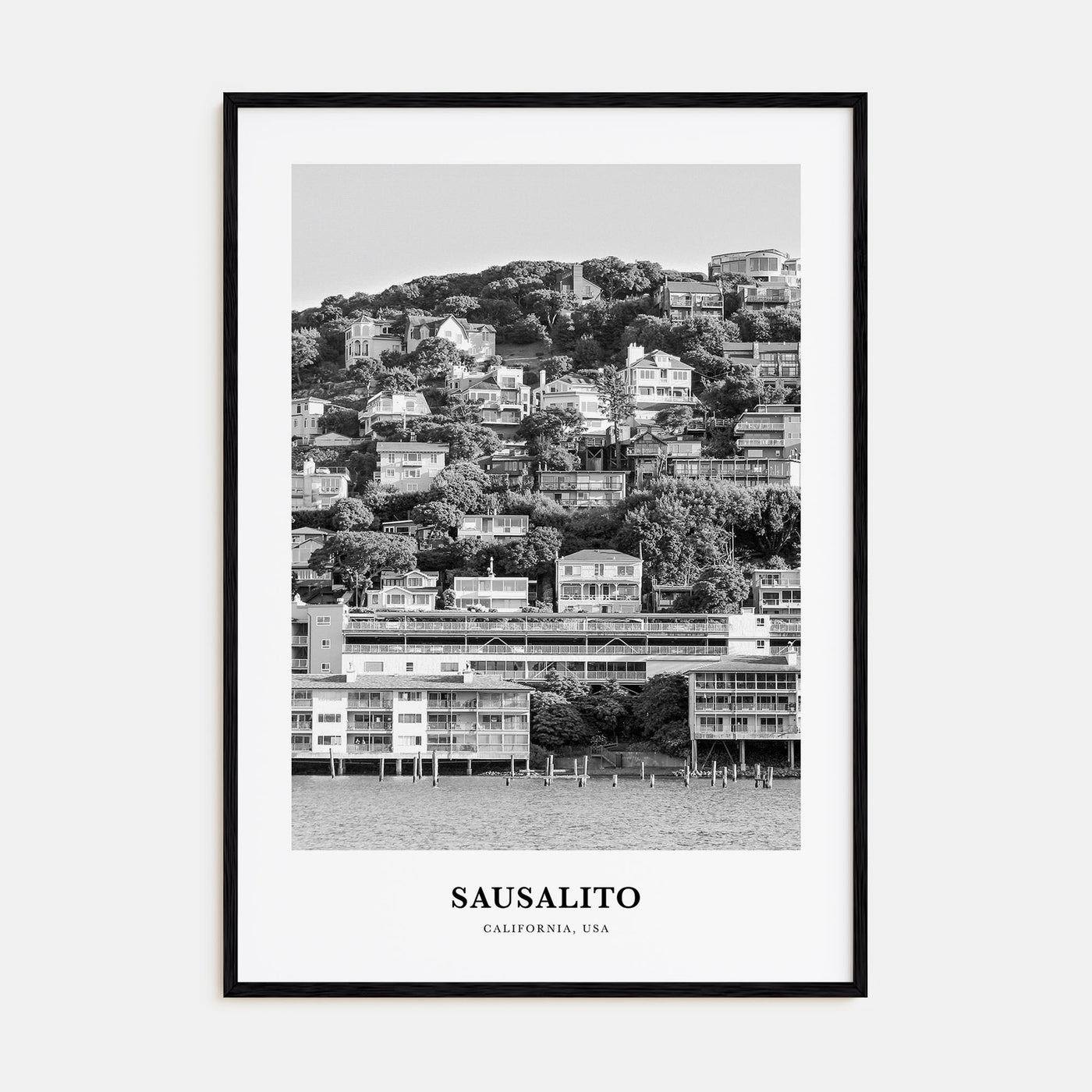 Sausalito Portrait B&W Poster