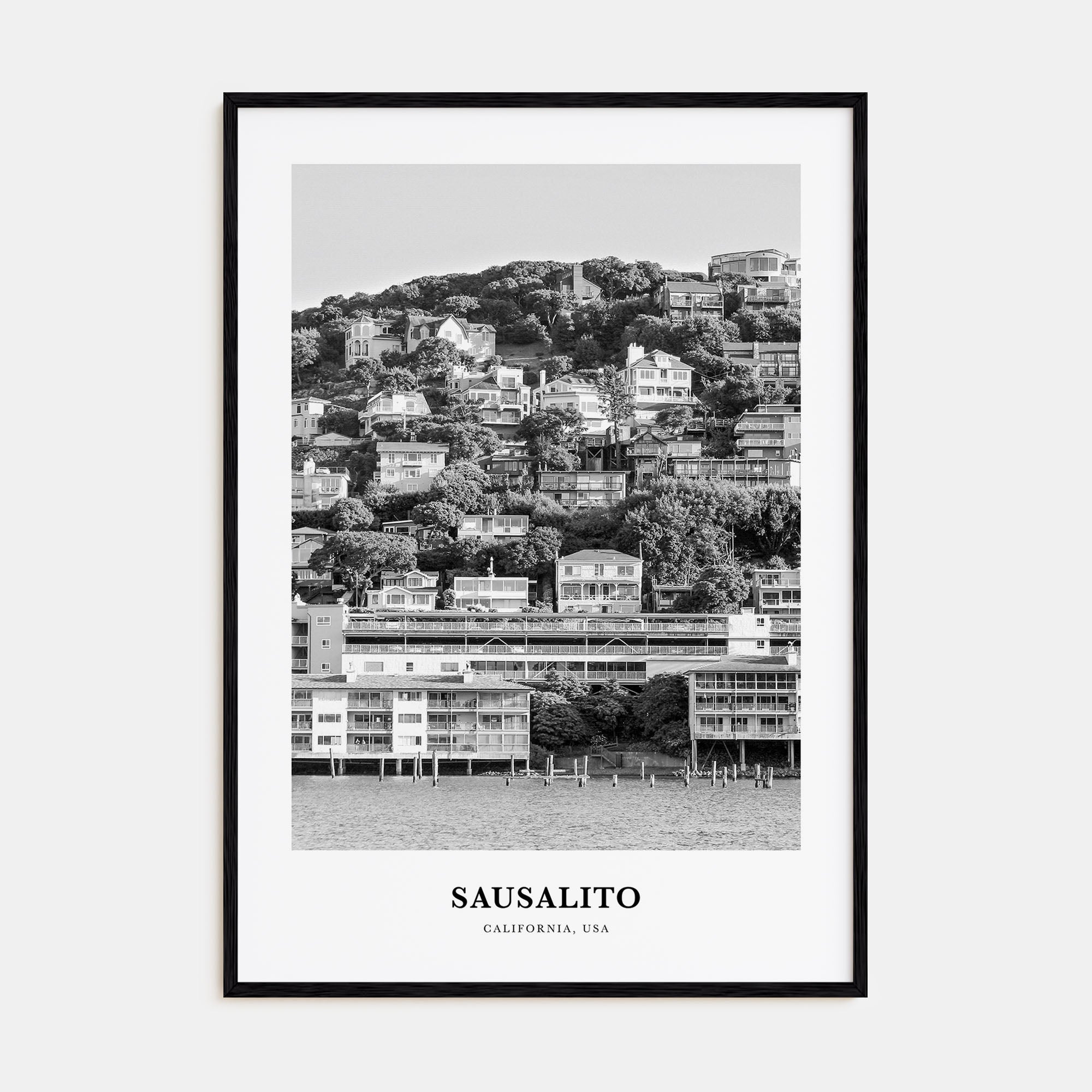 Sausalito Portrait B&W Poster