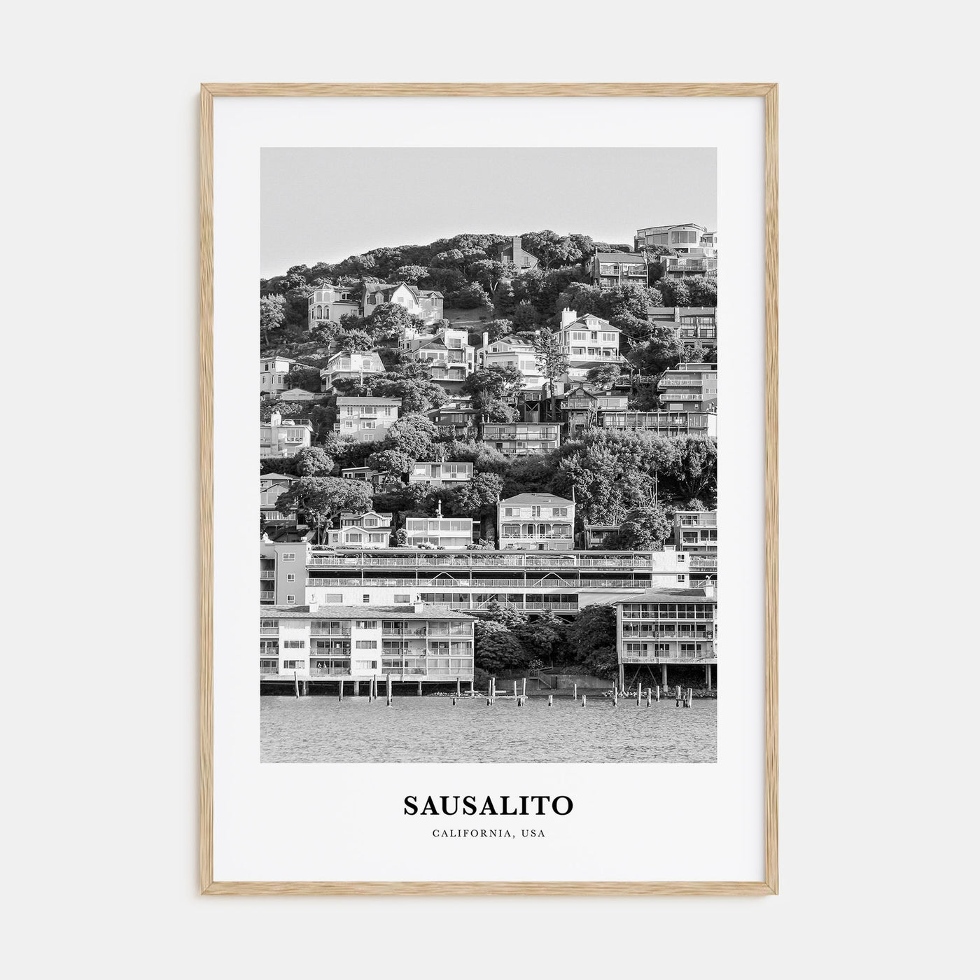 Sausalito Portrait B&W Poster