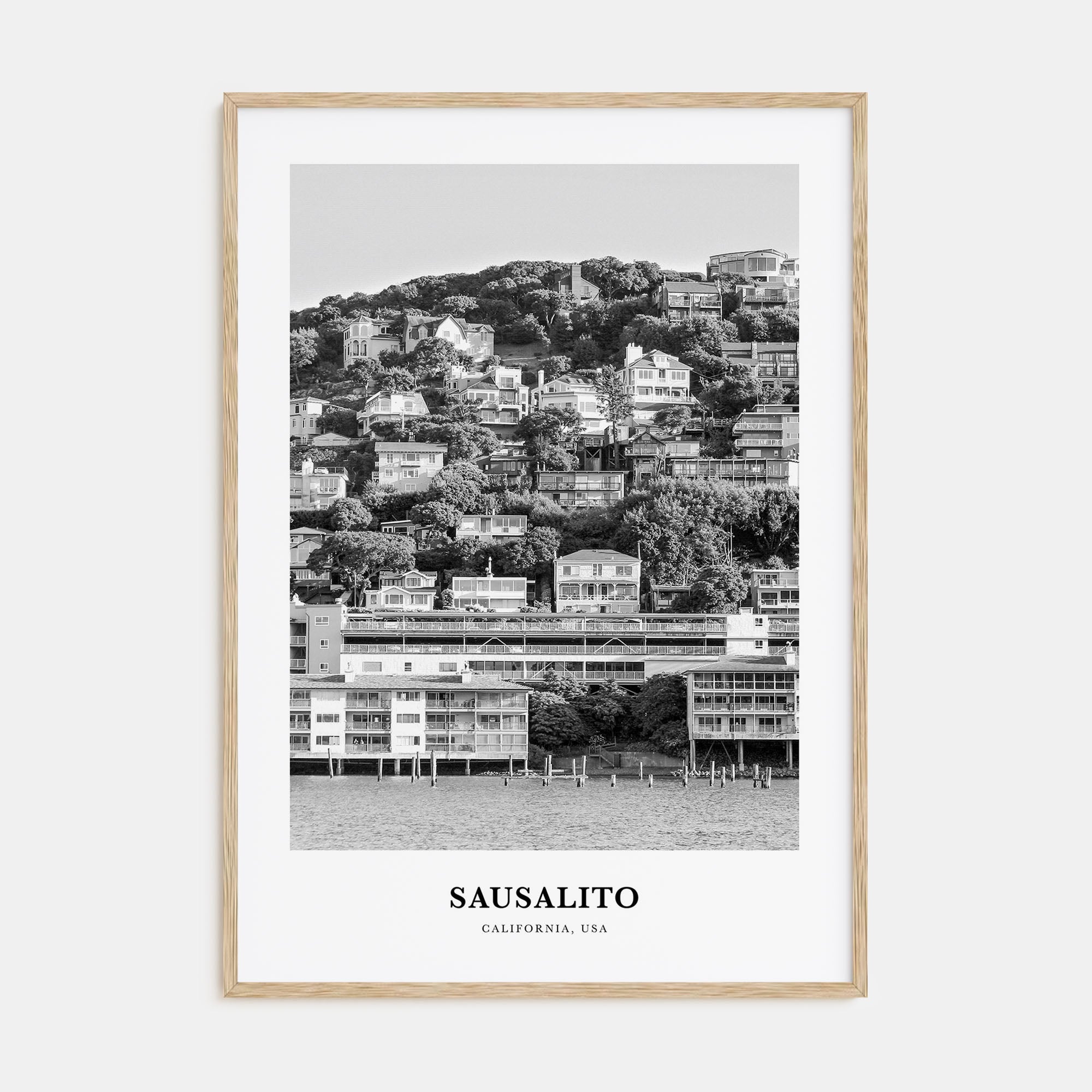 Sausalito Portrait B&W Poster