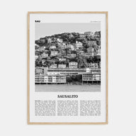 Sausalito Travel B&W Poster