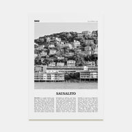 Sausalito Travel B&W Poster