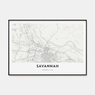 Savannah Map Landscape Poster