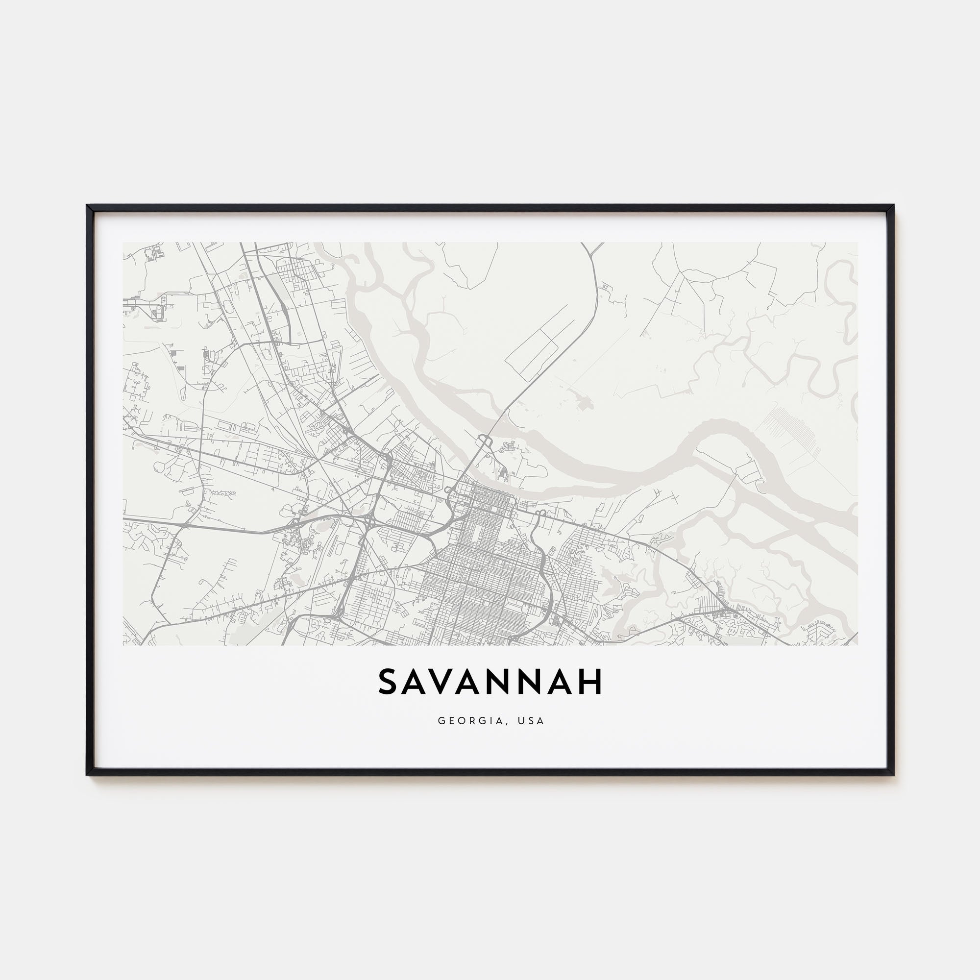 Savannah Map Landscape Poster
