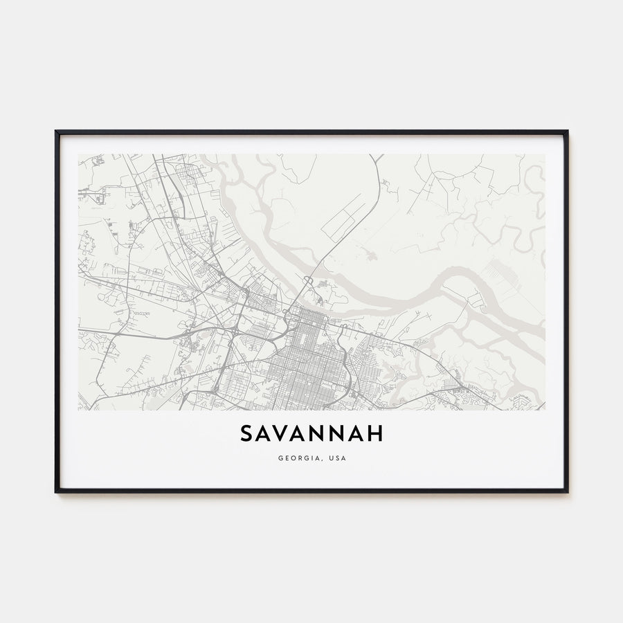 Savannah Map Landscape Poster