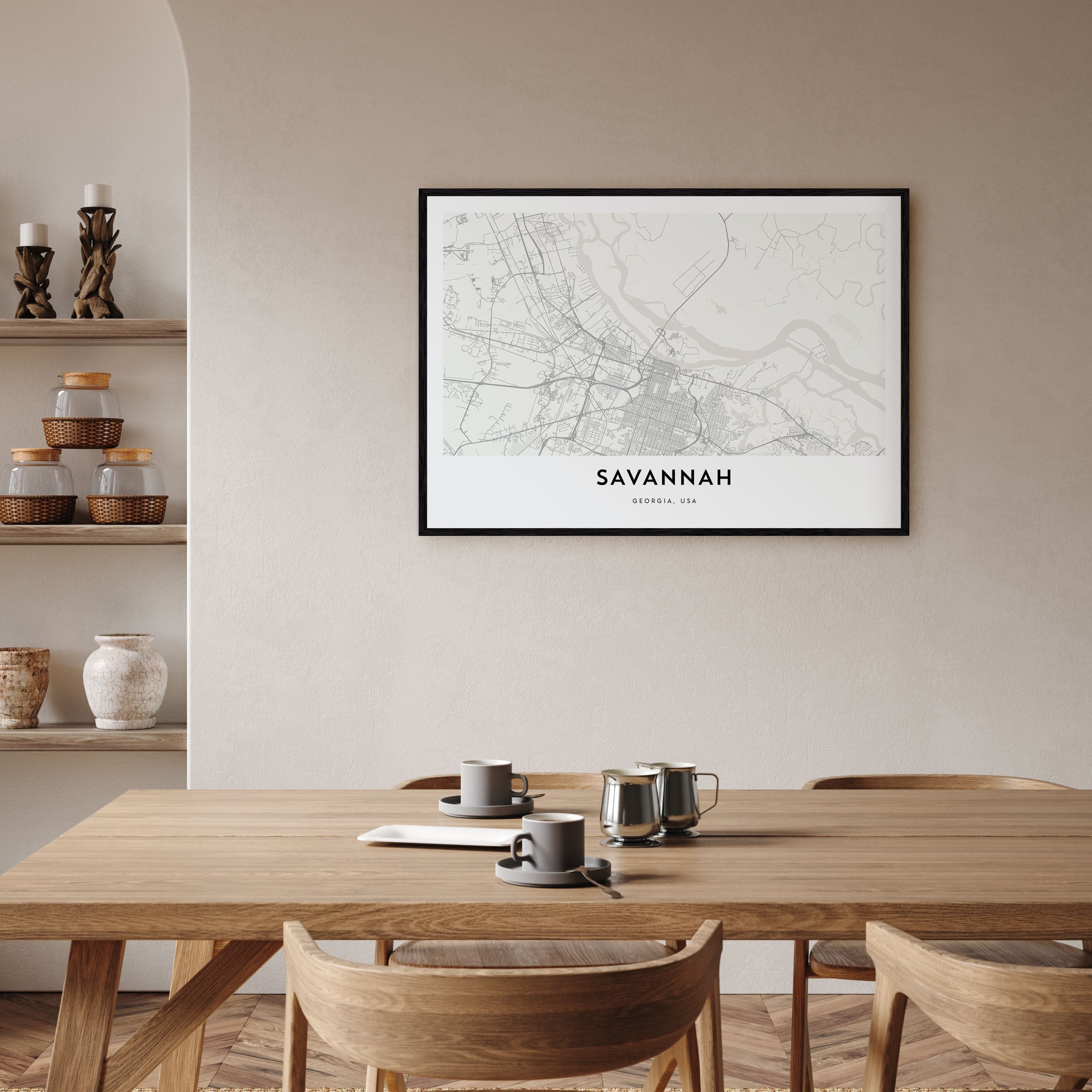 Savannah Map Landscape Poster