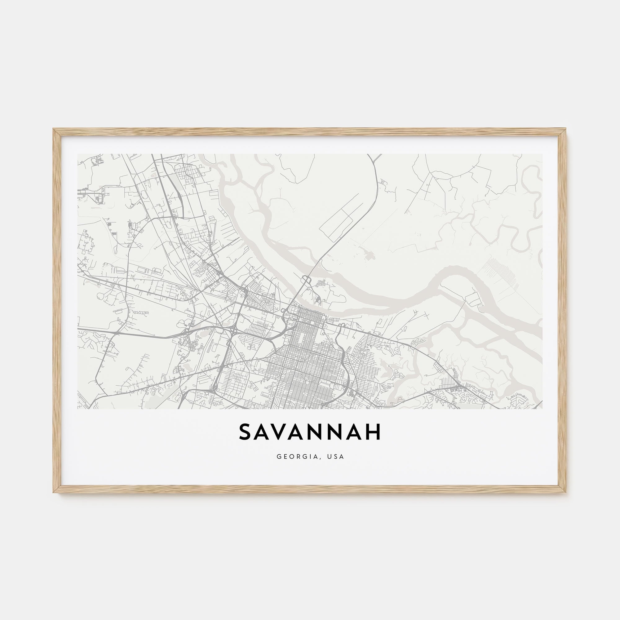 Savannah Map Landscape Poster