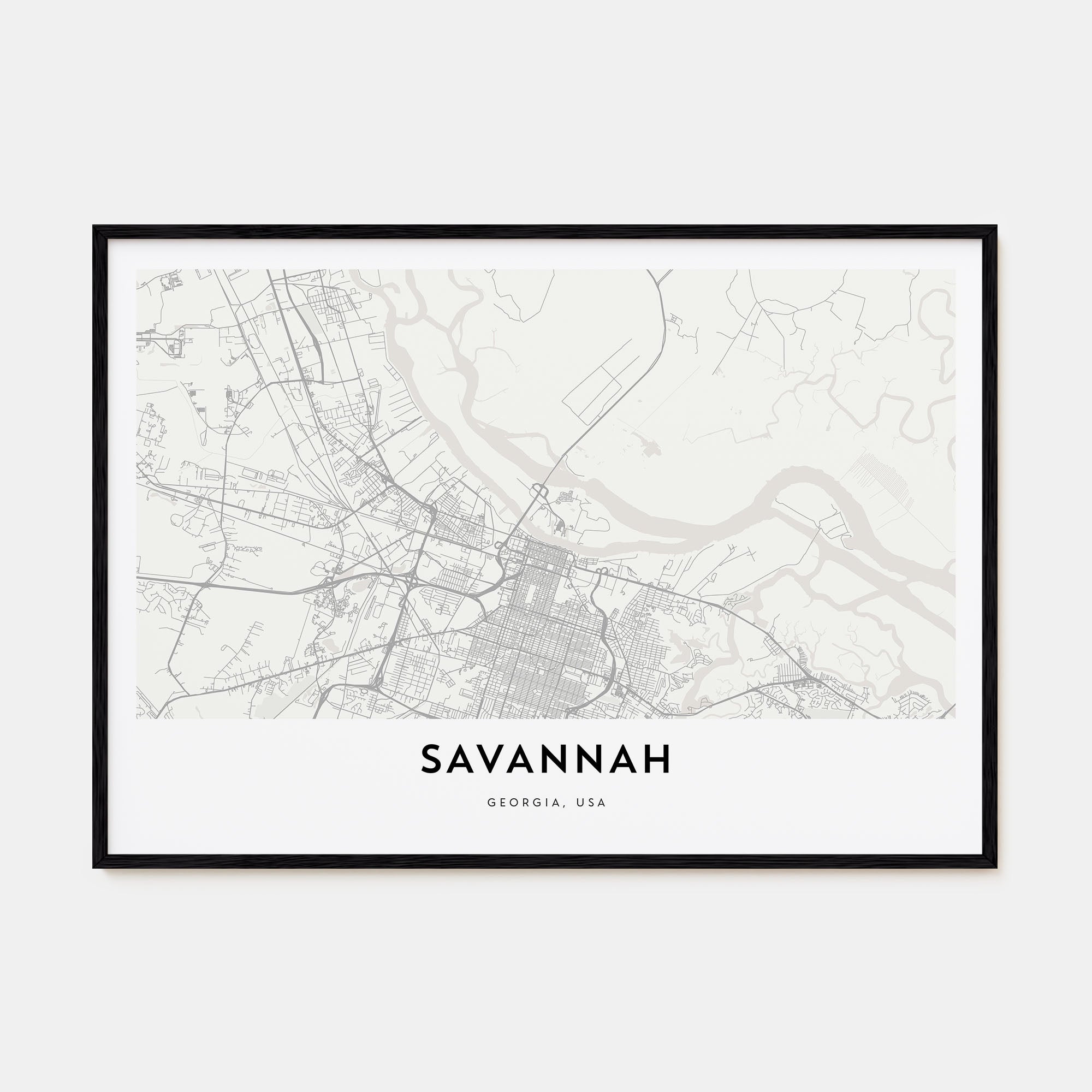Savannah Map Landscape Poster