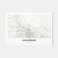 Savannah Map Landscape Poster