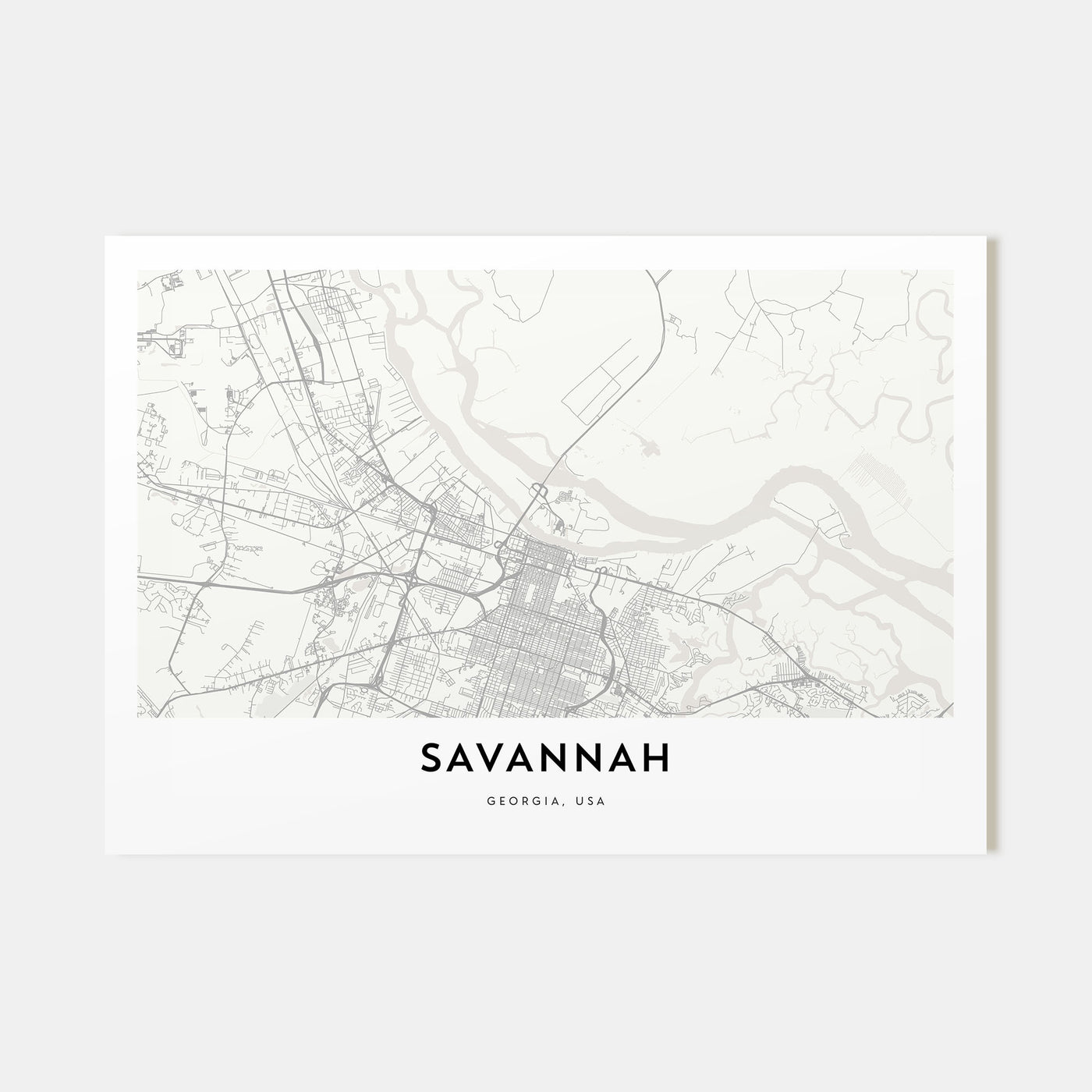 Savannah Map Landscape Poster