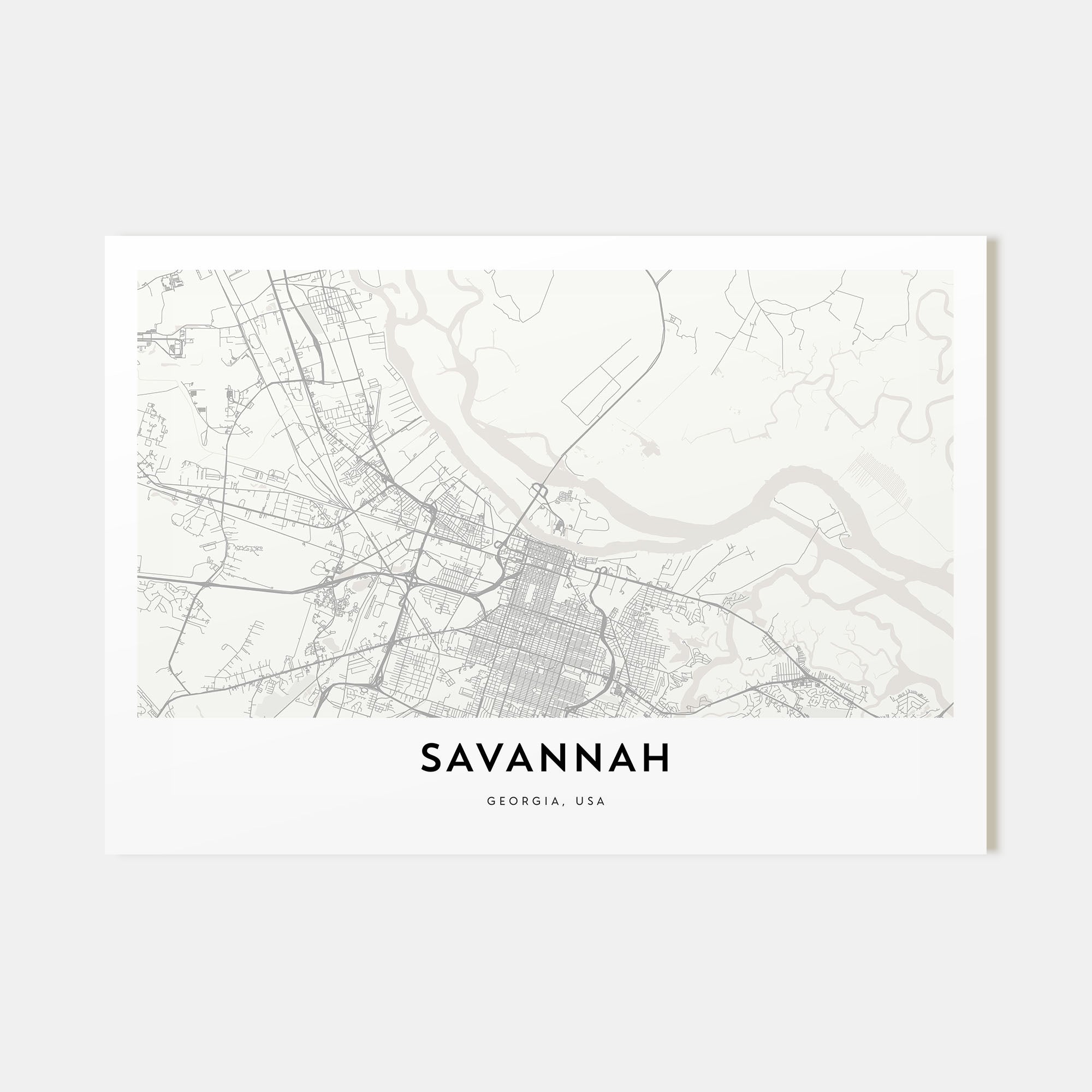 Savannah Map Landscape Poster