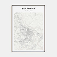 Savannah Map Portrait Poster