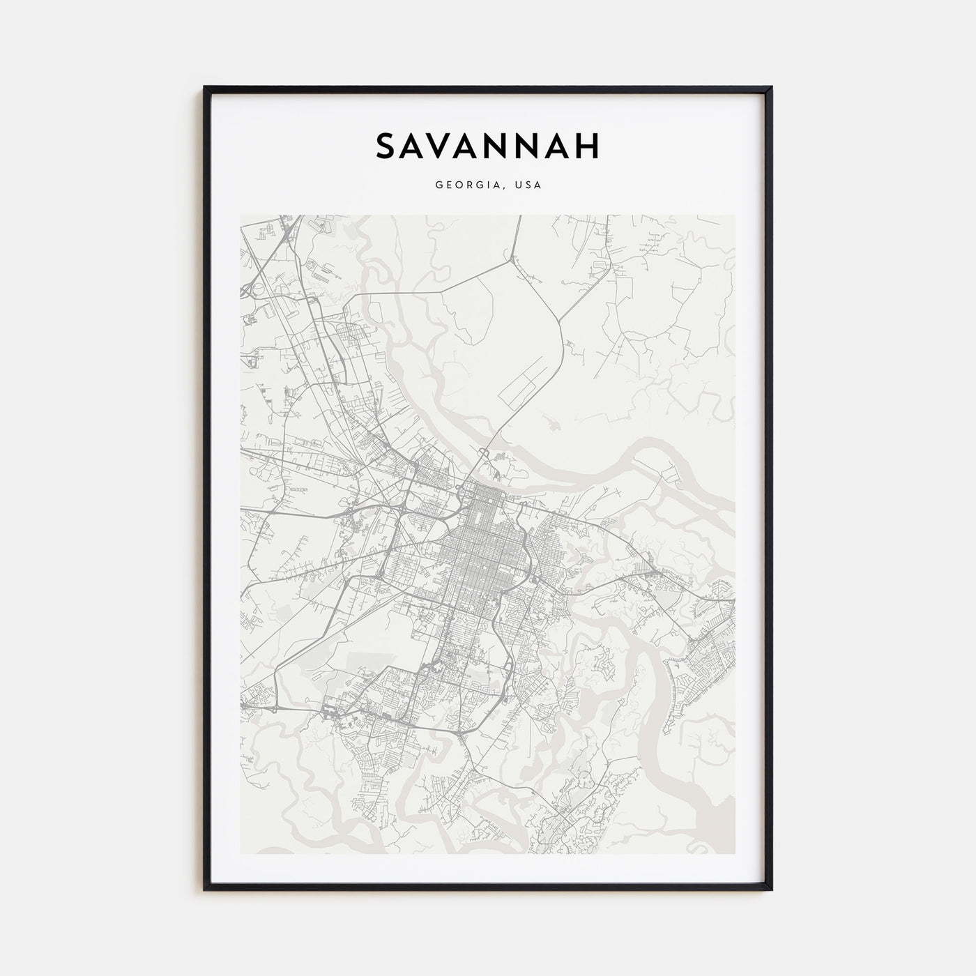 Savannah Map Portrait Poster