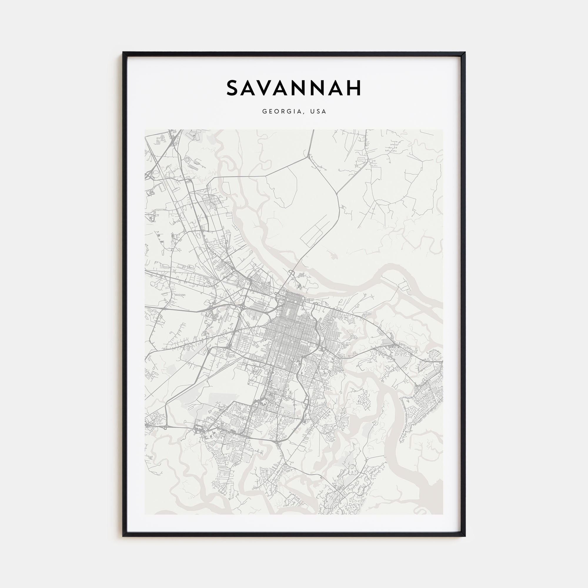 Savannah Map Portrait Poster