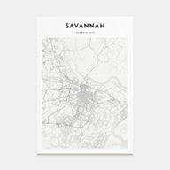 Savannah Map Portrait Poster
