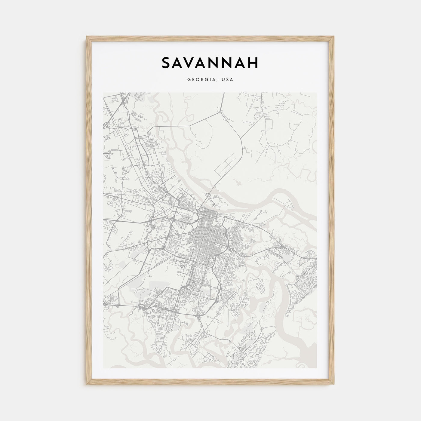 Savannah Map Portrait Poster