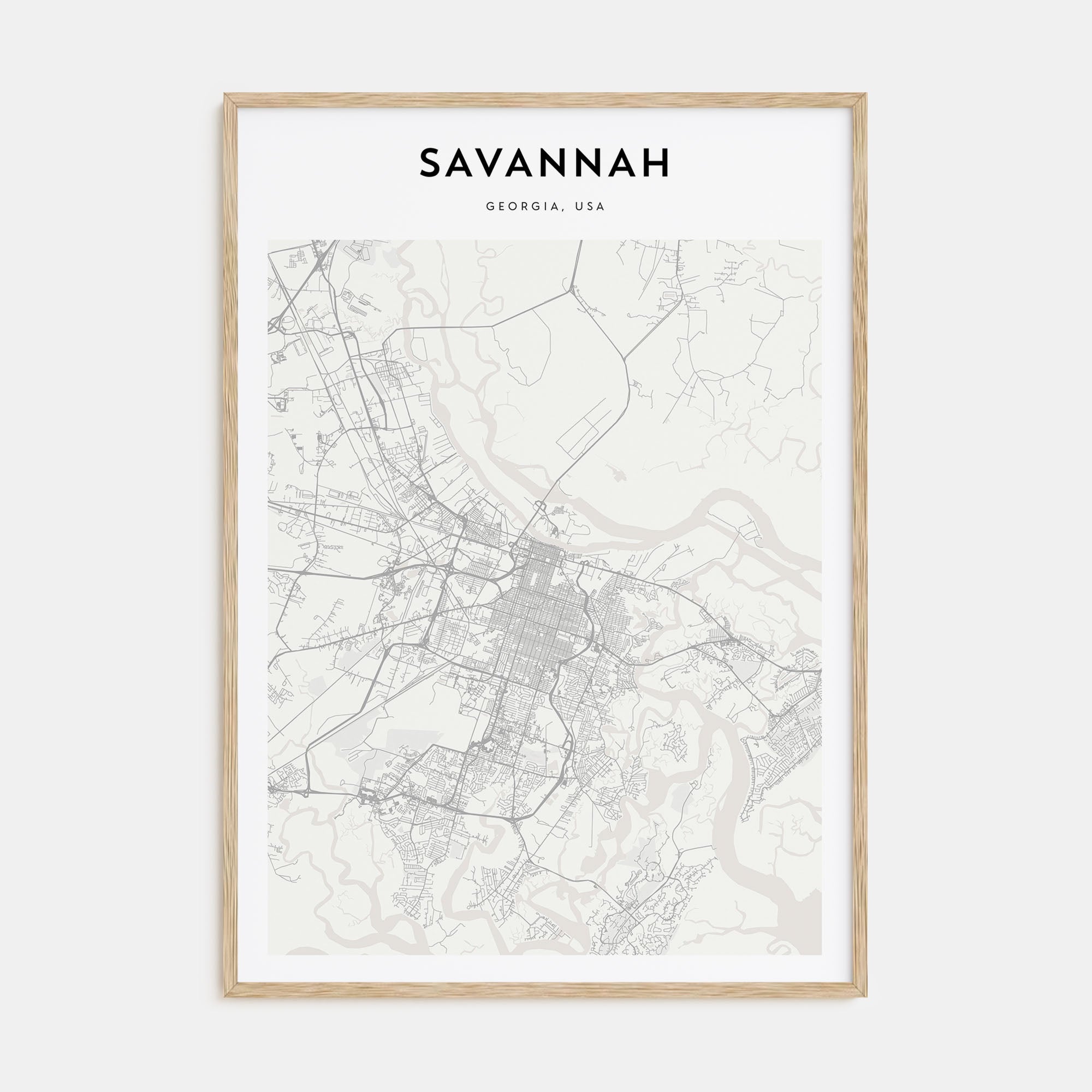 Savannah Map Portrait Poster