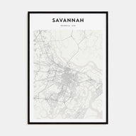 Savannah Map Portrait Poster