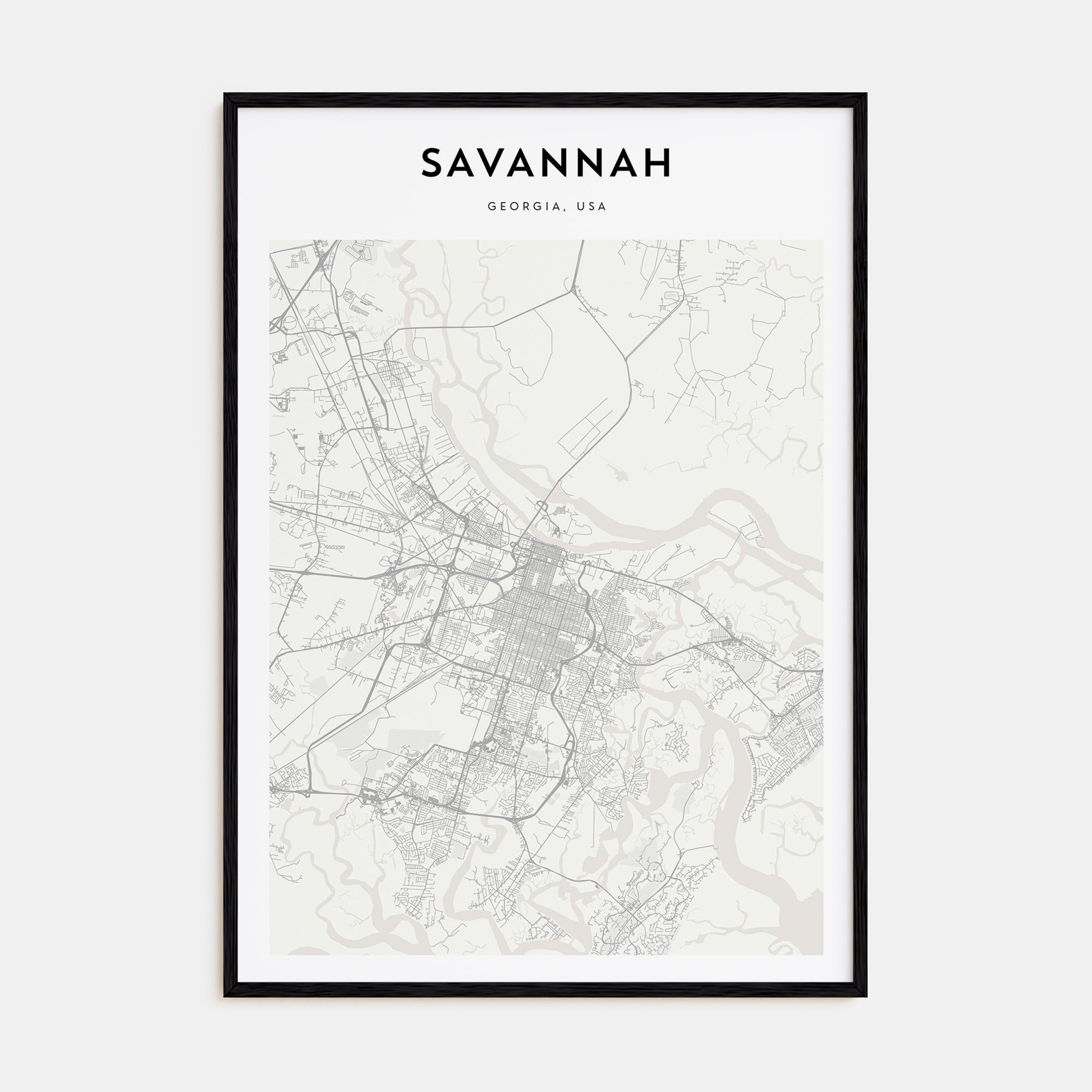 Savannah Map Portrait Poster
