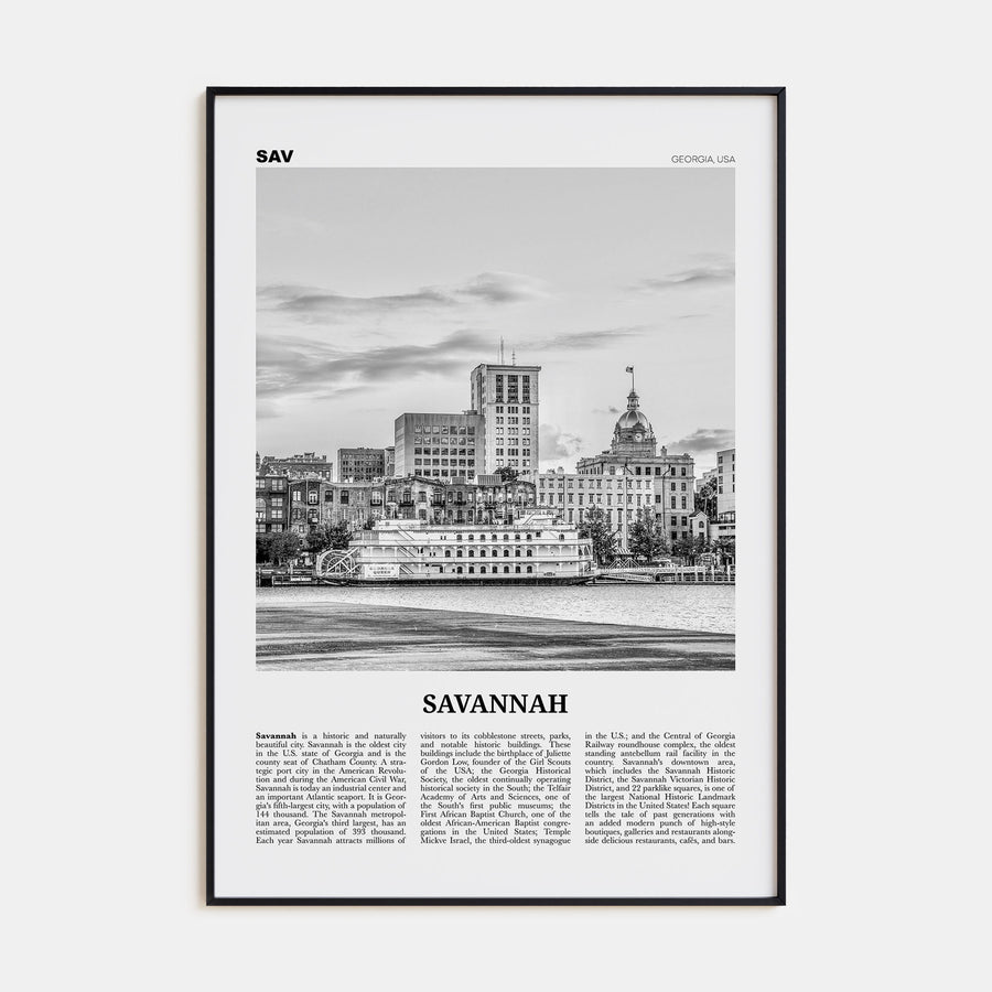 Savannah Travel B&W No 1 Poster
