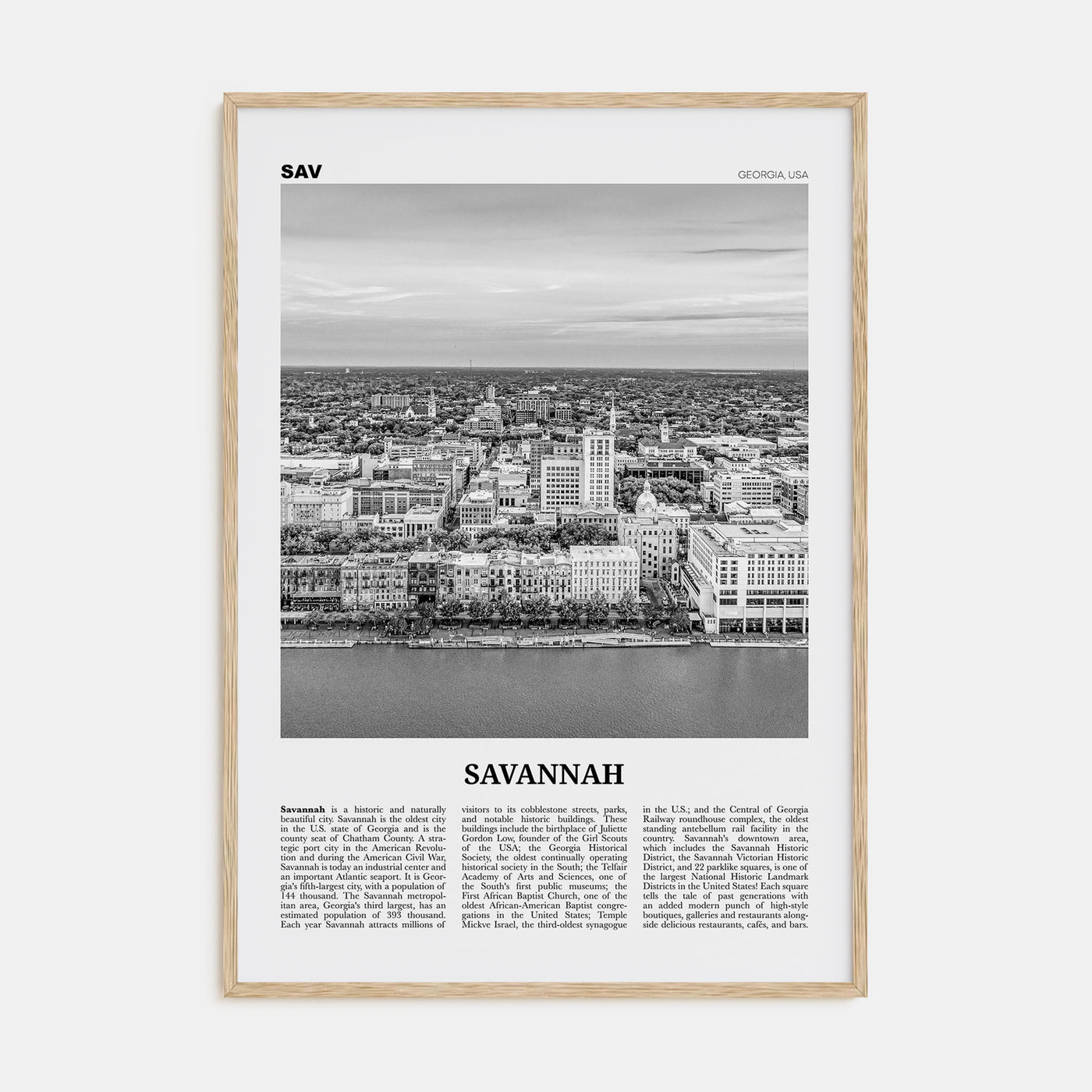 Savannah Travel B&W No 2 Poster