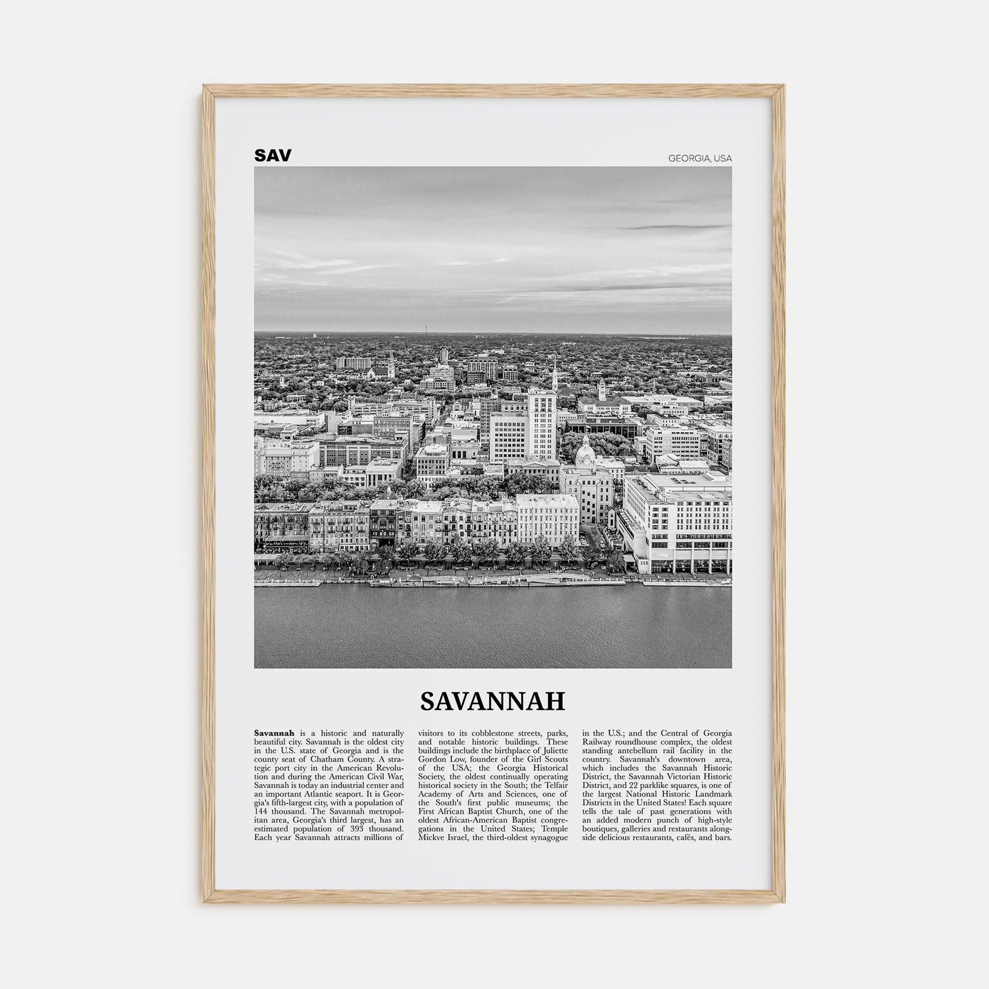 Savannah Travel B&W No 2 Poster
