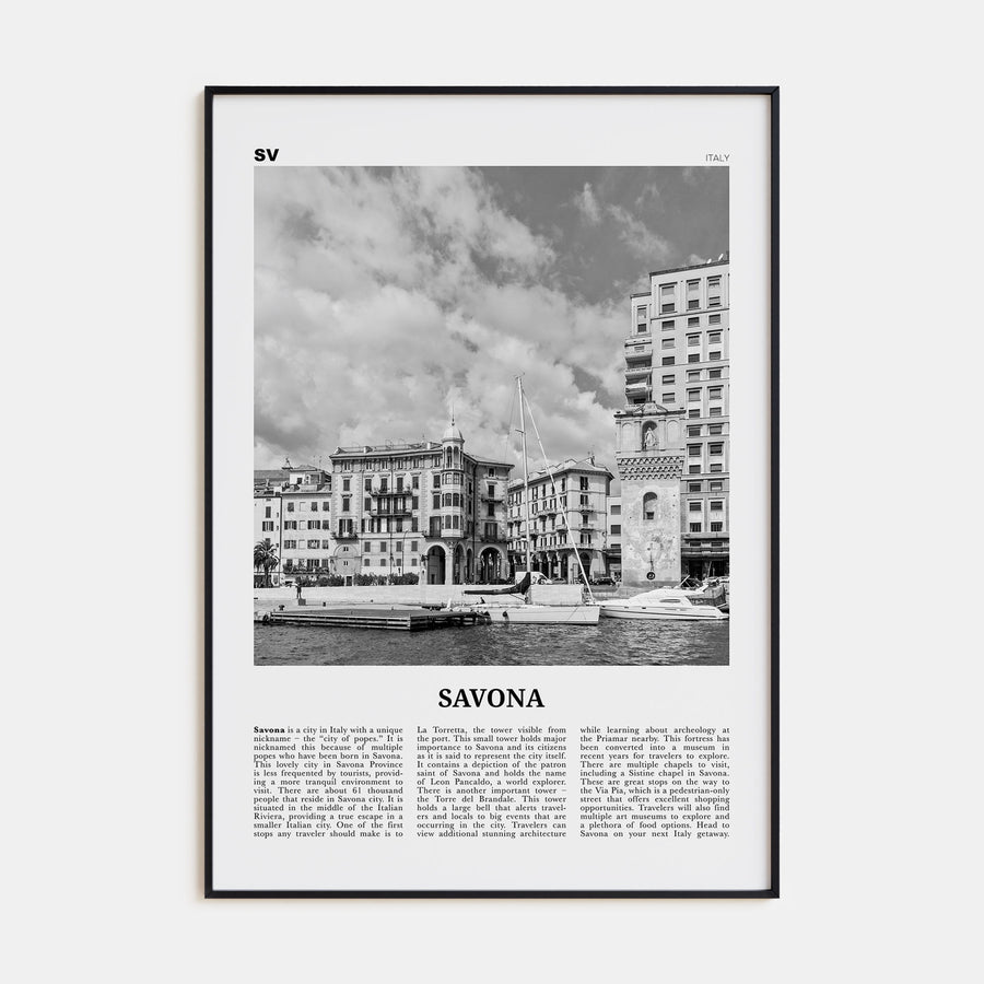 Savona Travel B&W Poster