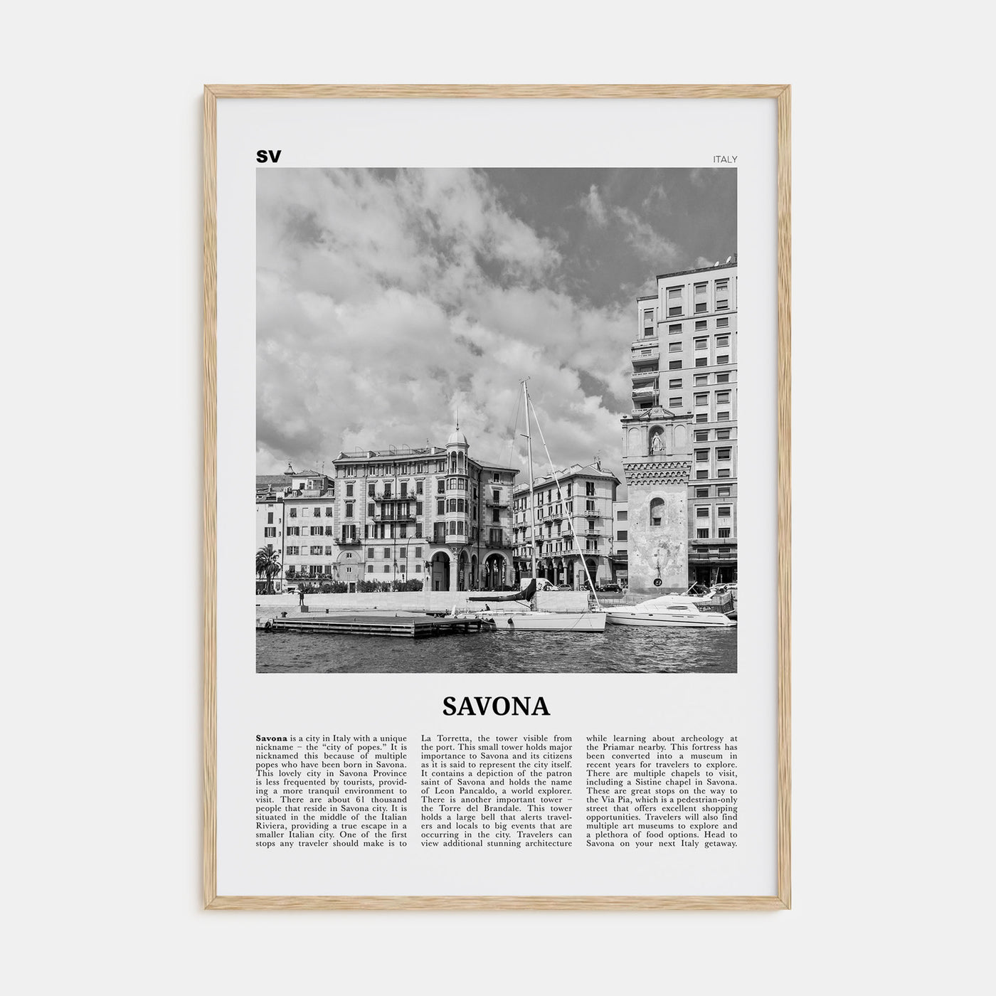 Savona Travel B&W Poster