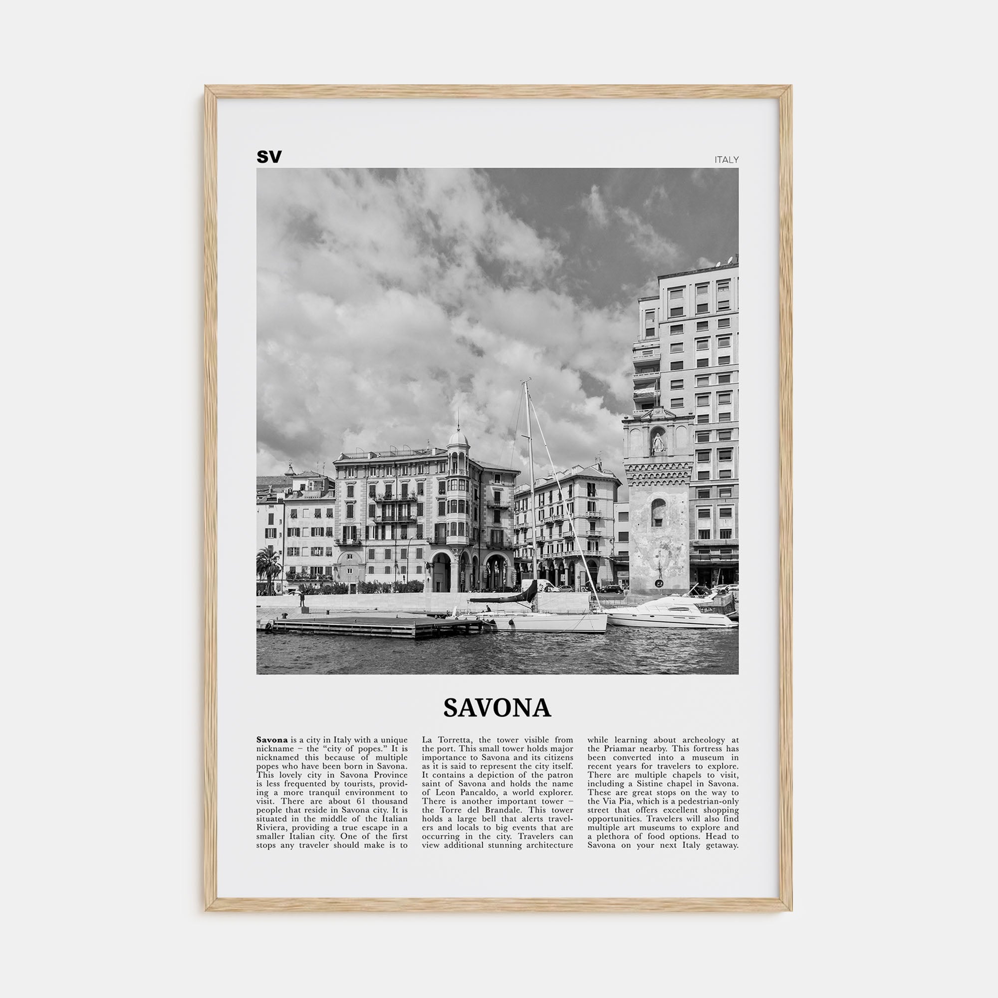 Savona Travel B&W Poster