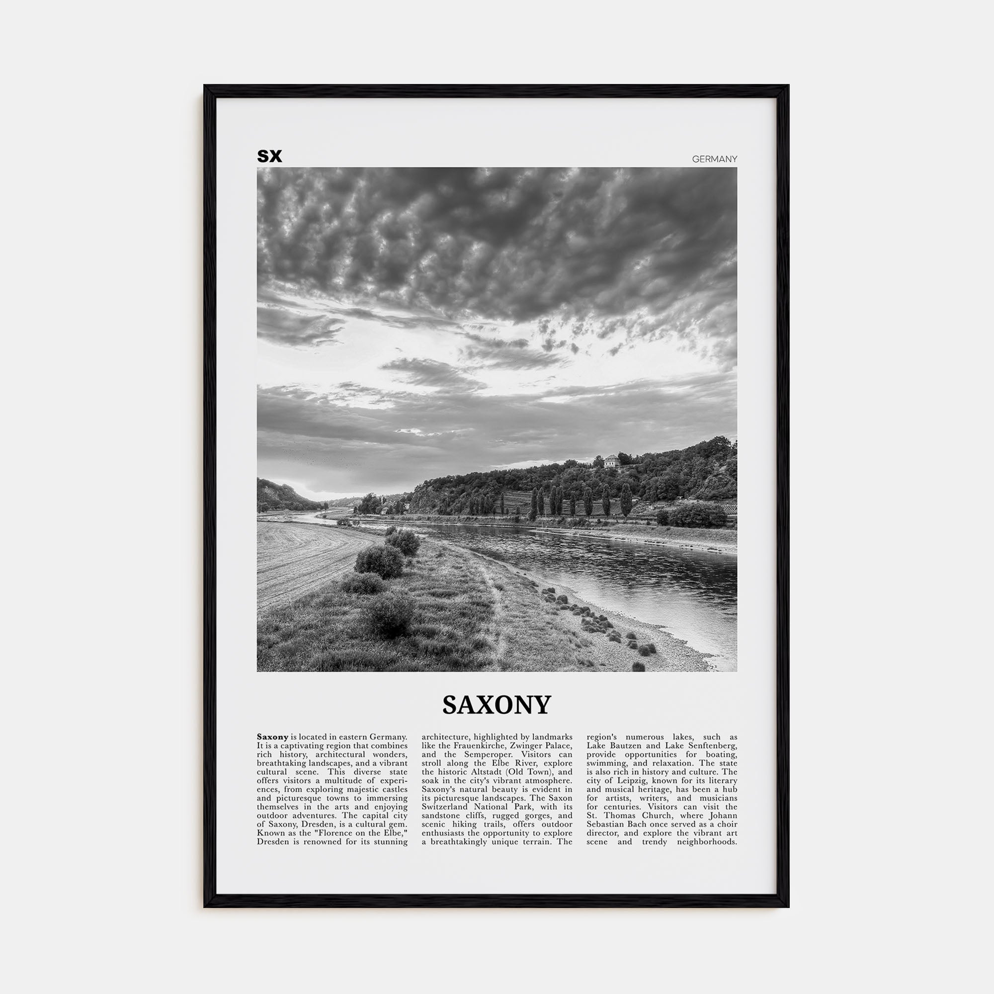 Saxony Travel B&W Poster
