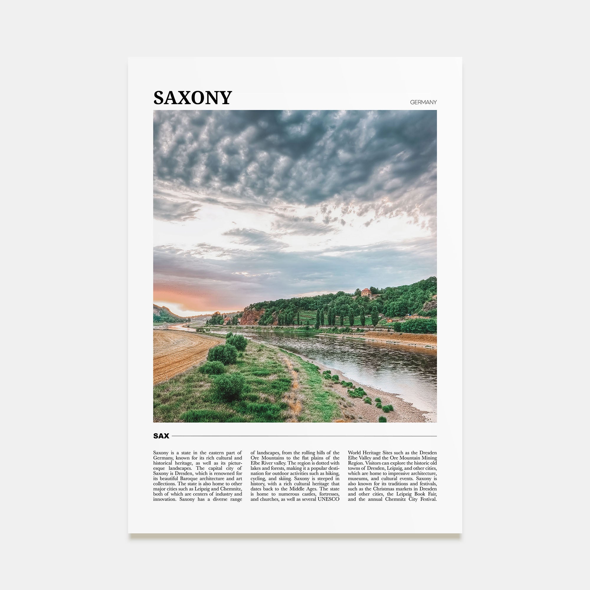 Saxony Travel Color Poster