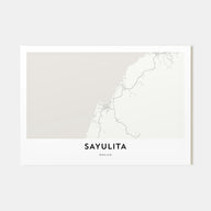 Sayulita Map Landscape Poster