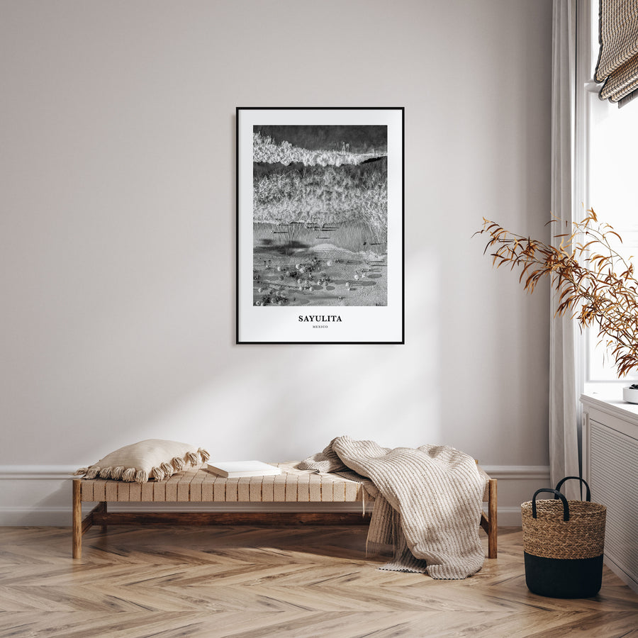 Sayulita Portrait B&W Poster