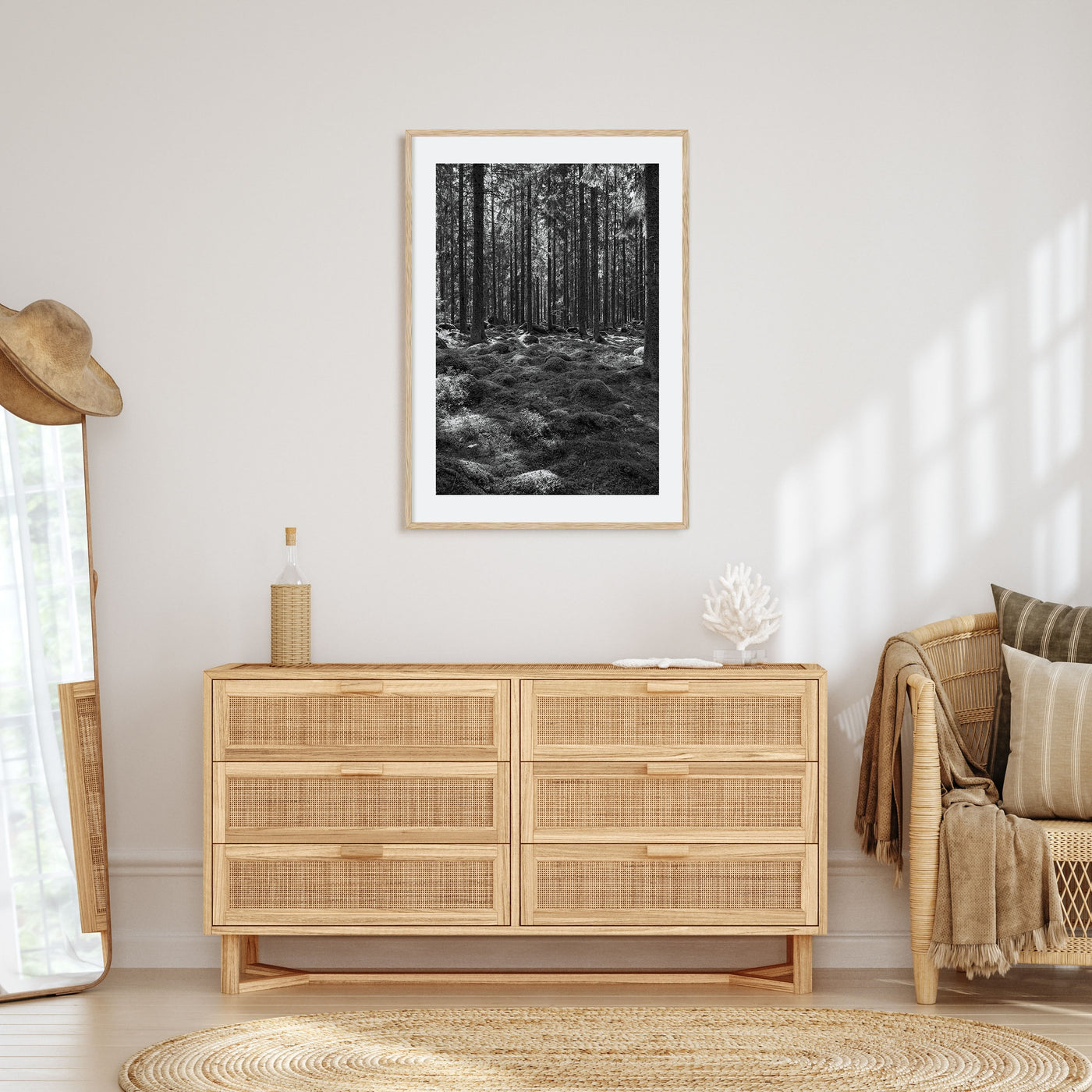 Scandinavian Forest Photo B&W No 2 Poster