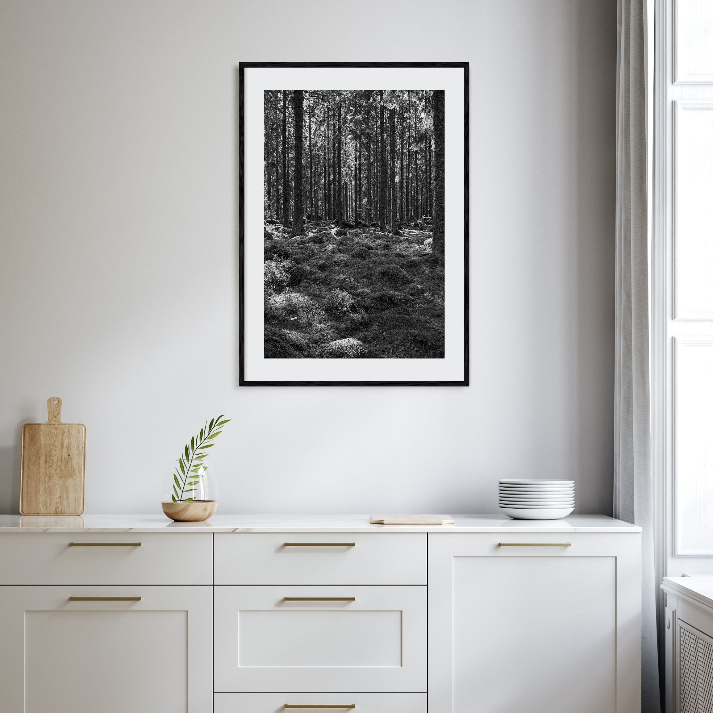 Scandinavian Forest Photo B&W No 2 Poster