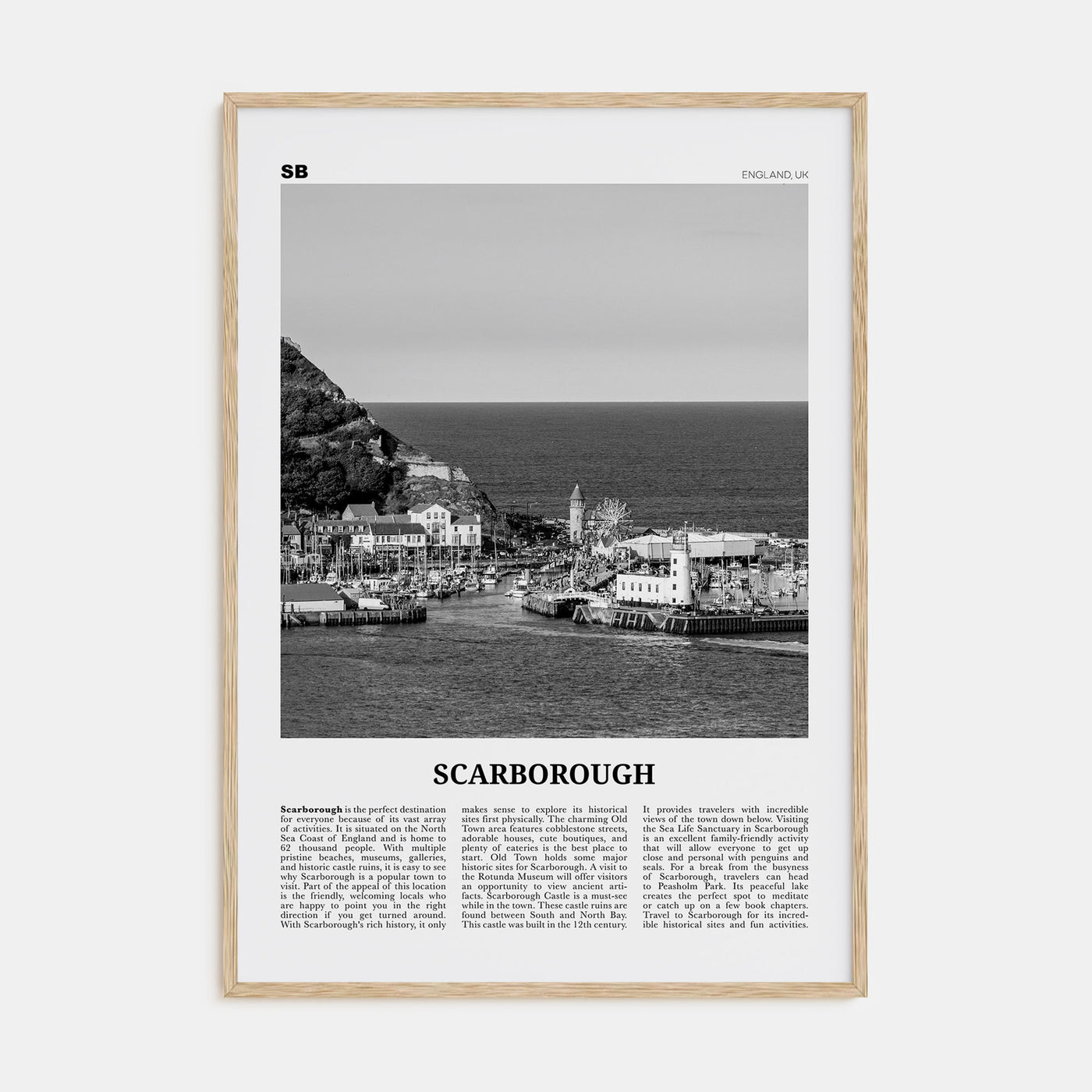 Scarborough Travel B&W Poster