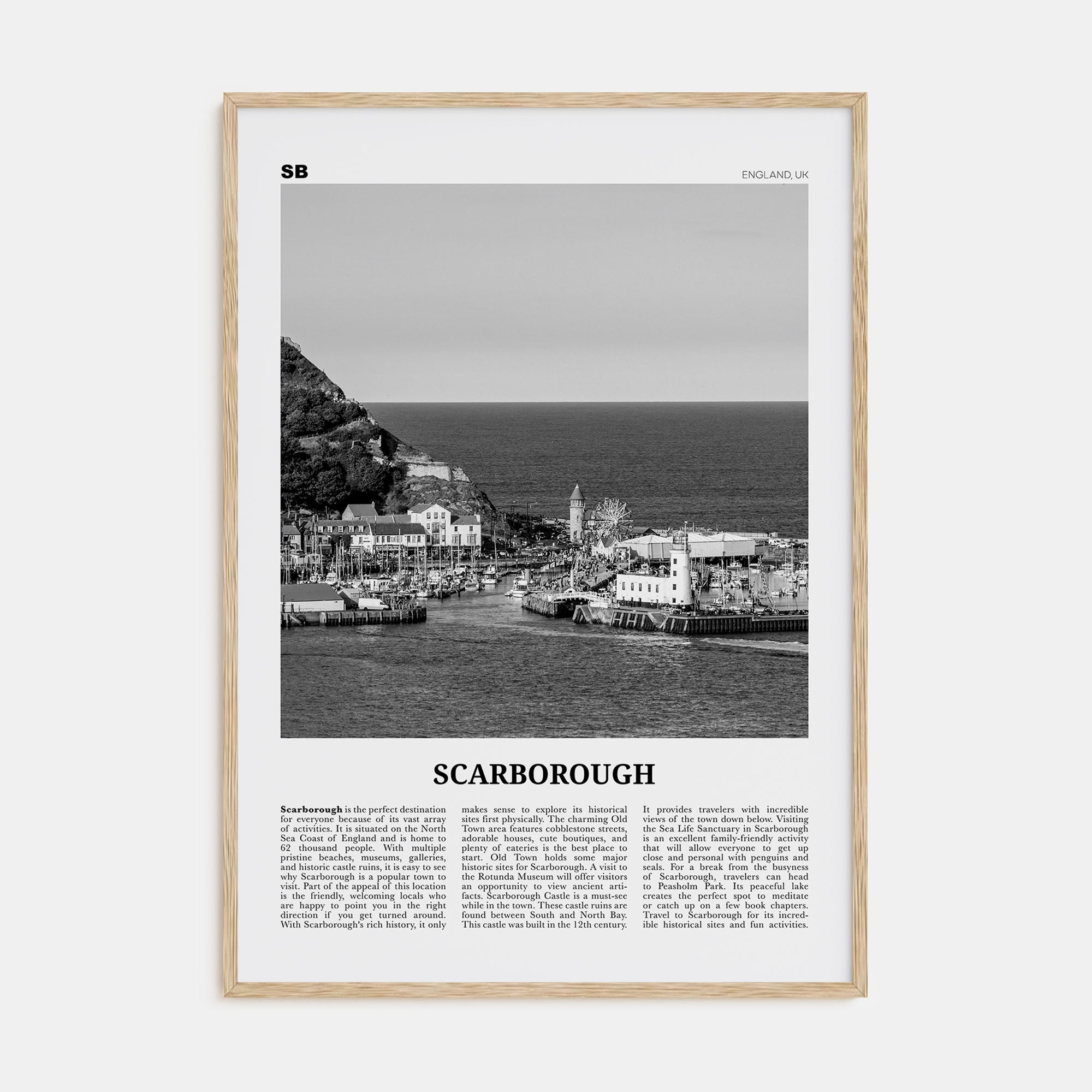 Scarborough Travel B&W Poster