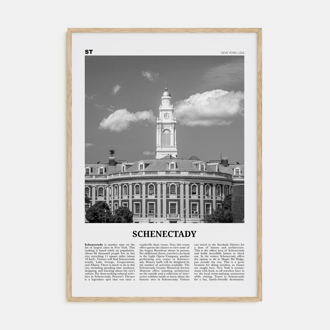 Schenectady Travel B&W Poster