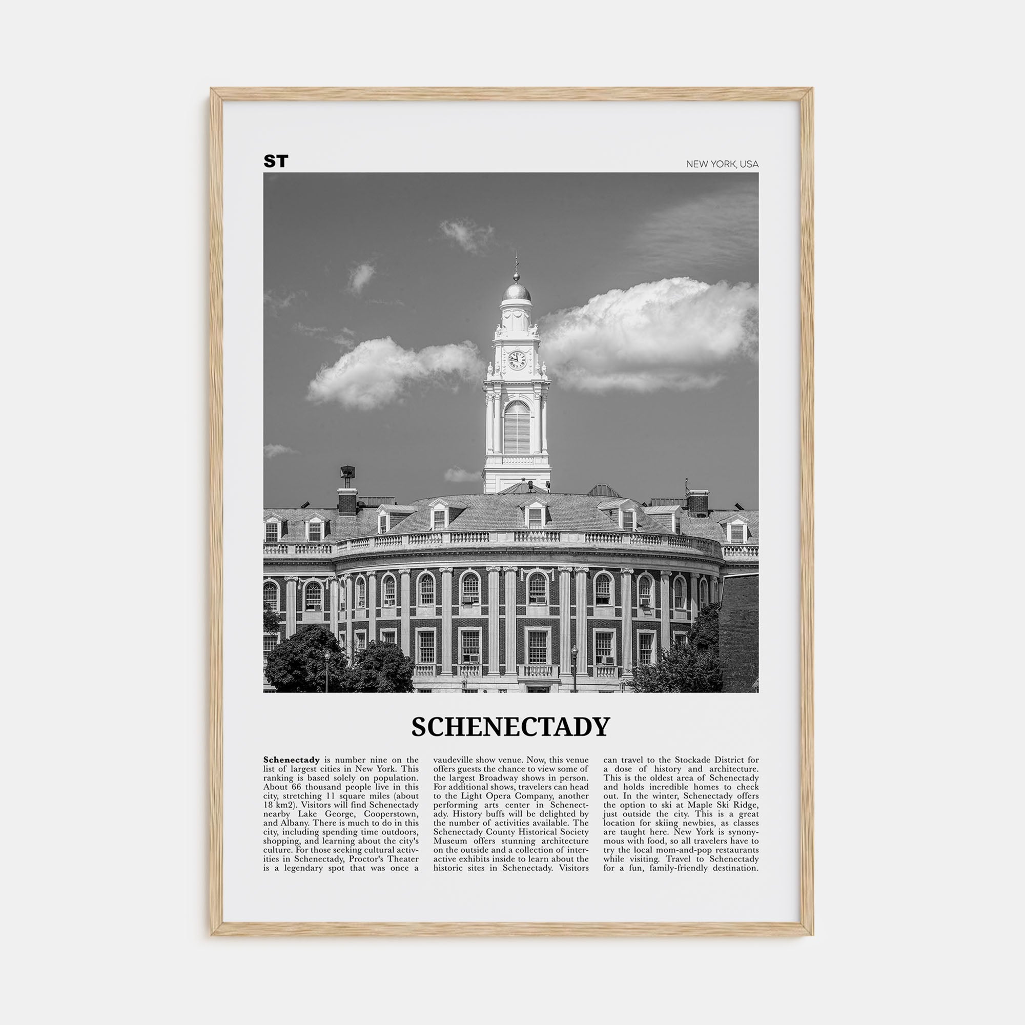 Schenectady Travel B&W Poster