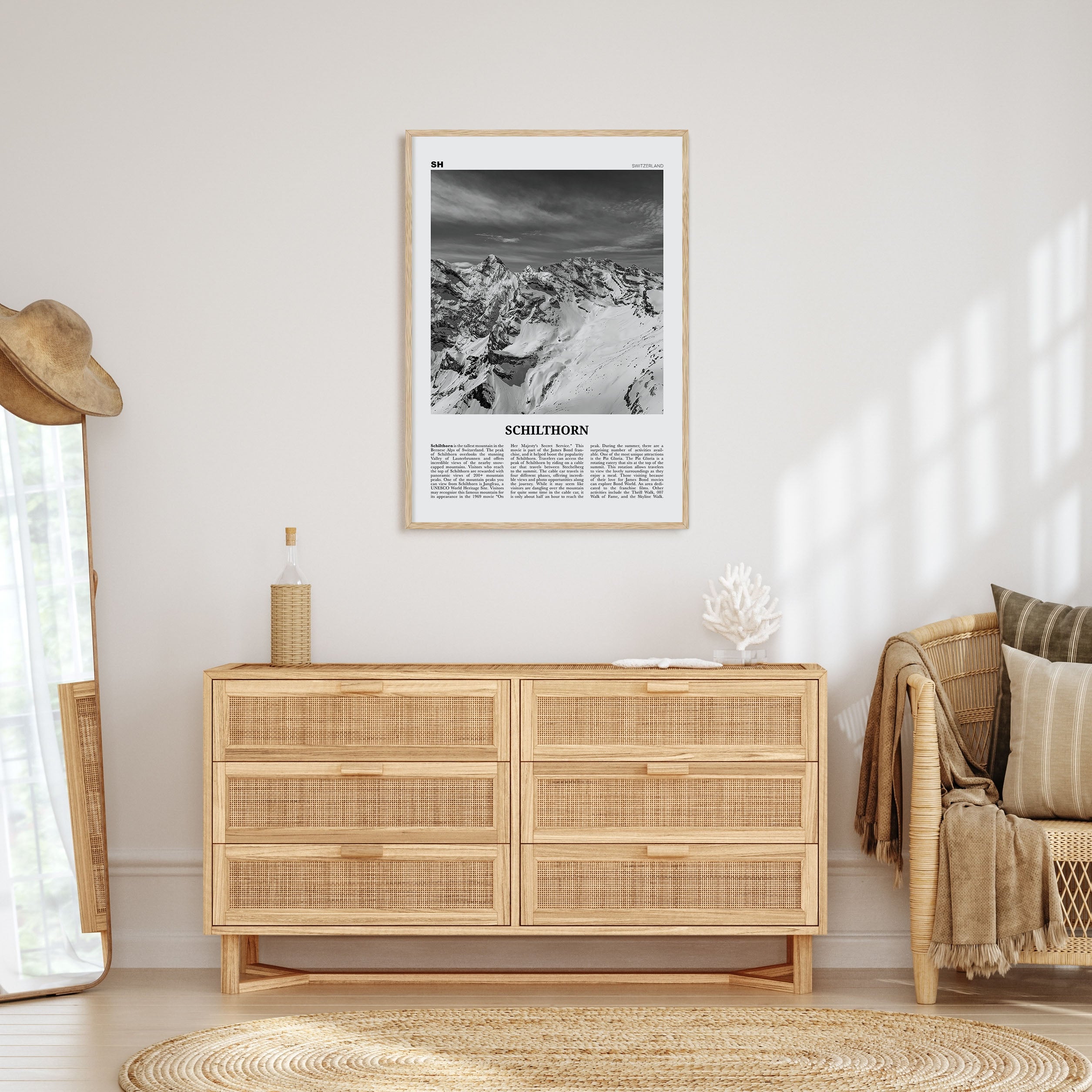 Schilthorn Travel B&W Poster