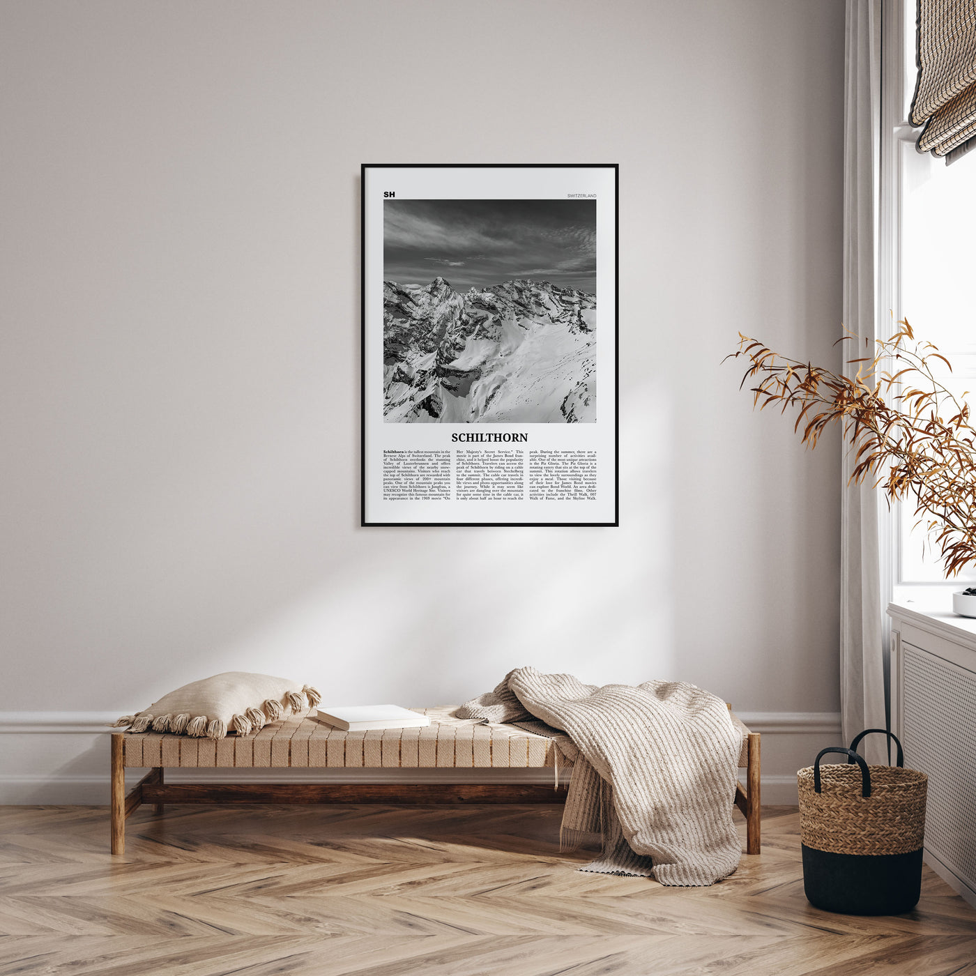 Schilthorn Travel B&W Poster